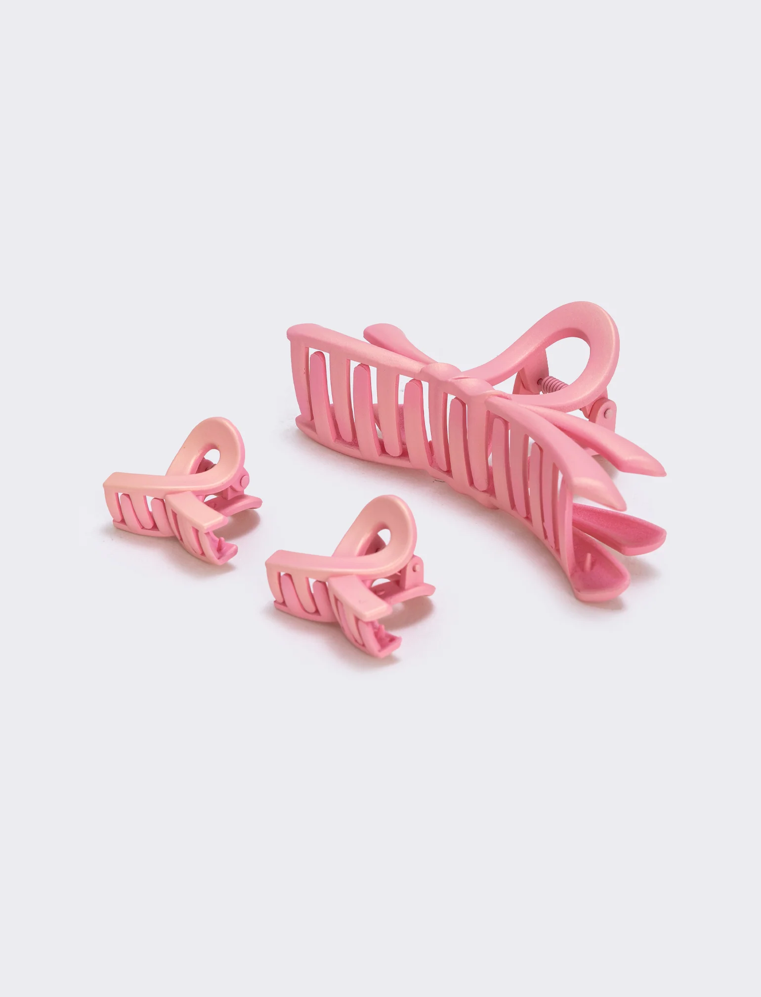 Set di 3 pinze opache fiocco - Rosa - Image 2