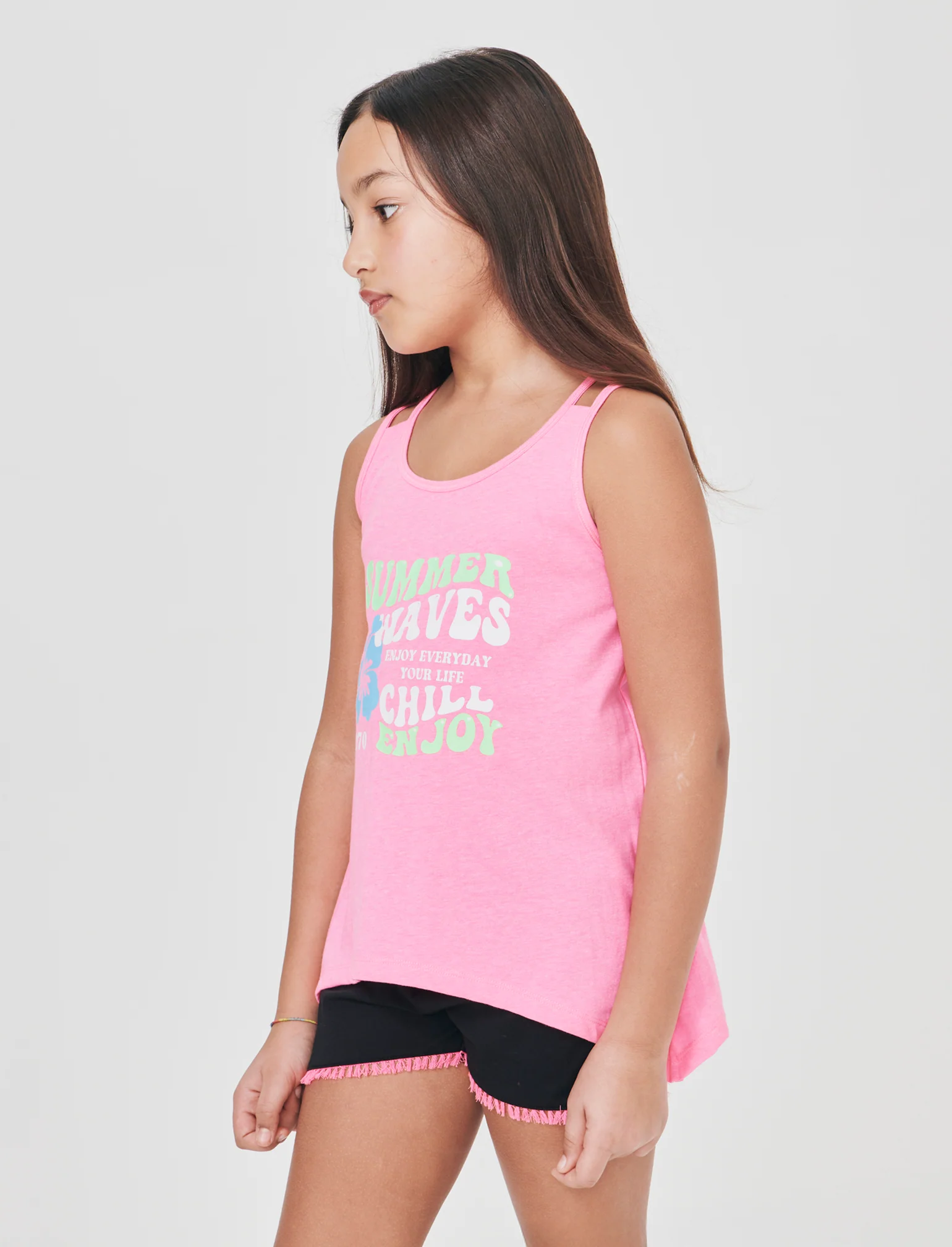 Set due pezzi bambina in colori fluo - Fuxia