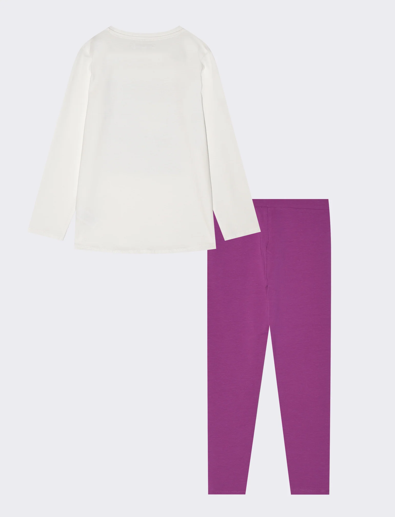 Set due pezzi bambina: T-shirt e leggings - Bianco latte