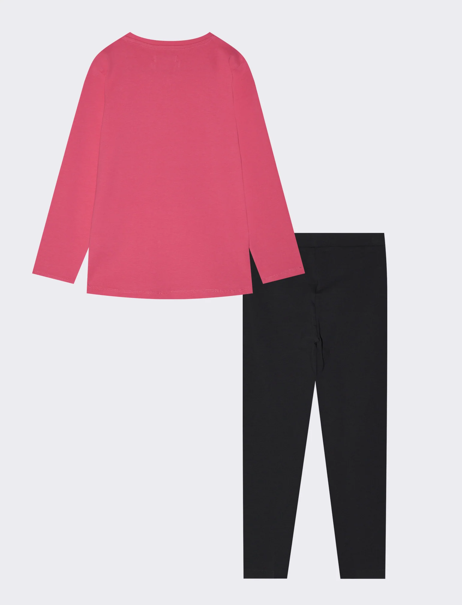 Set due pezzi bambina: T-shirt e leggings - Fuxia - Image 2