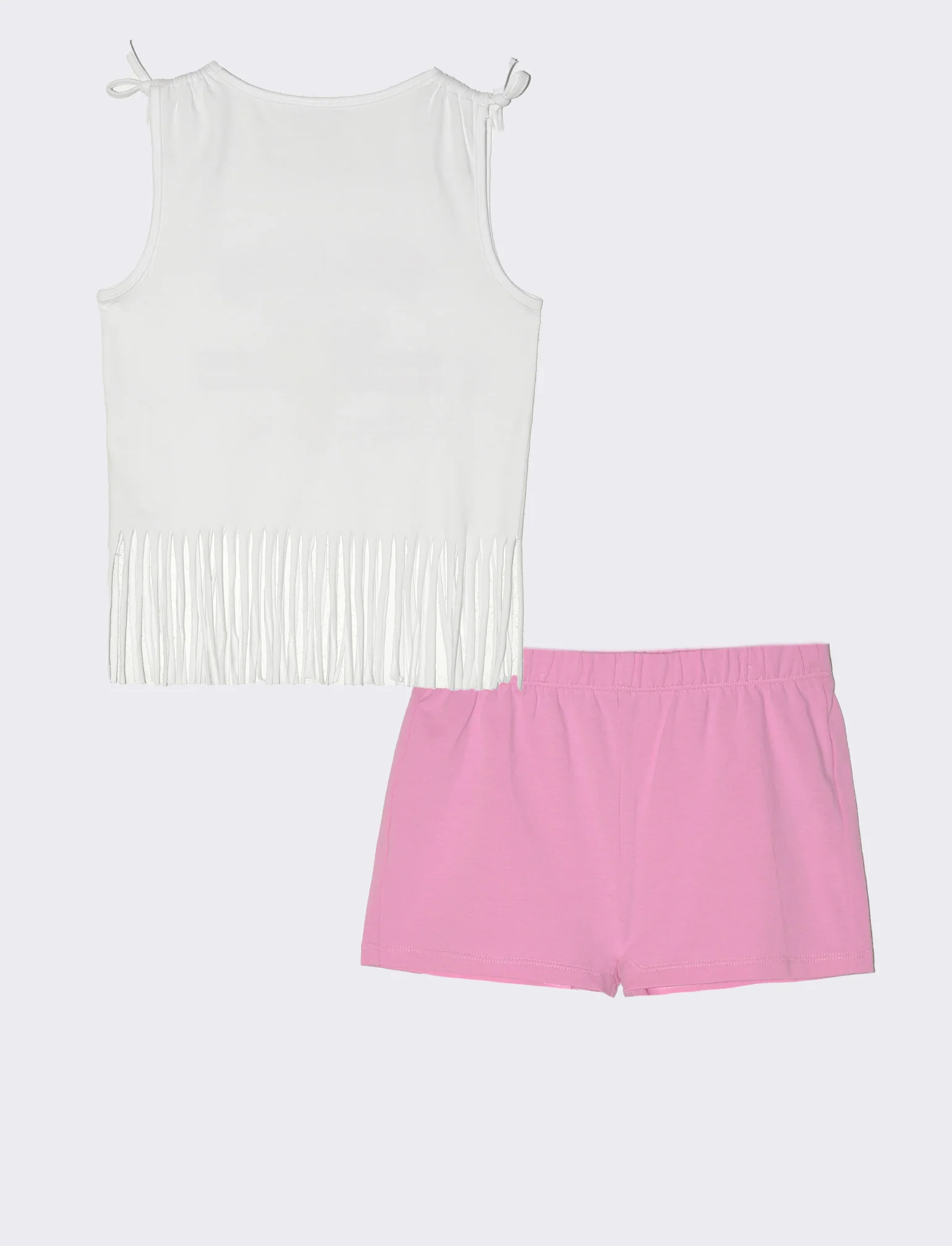 Set due pezzi composto da short e top da bambina - Bianco - Image 2