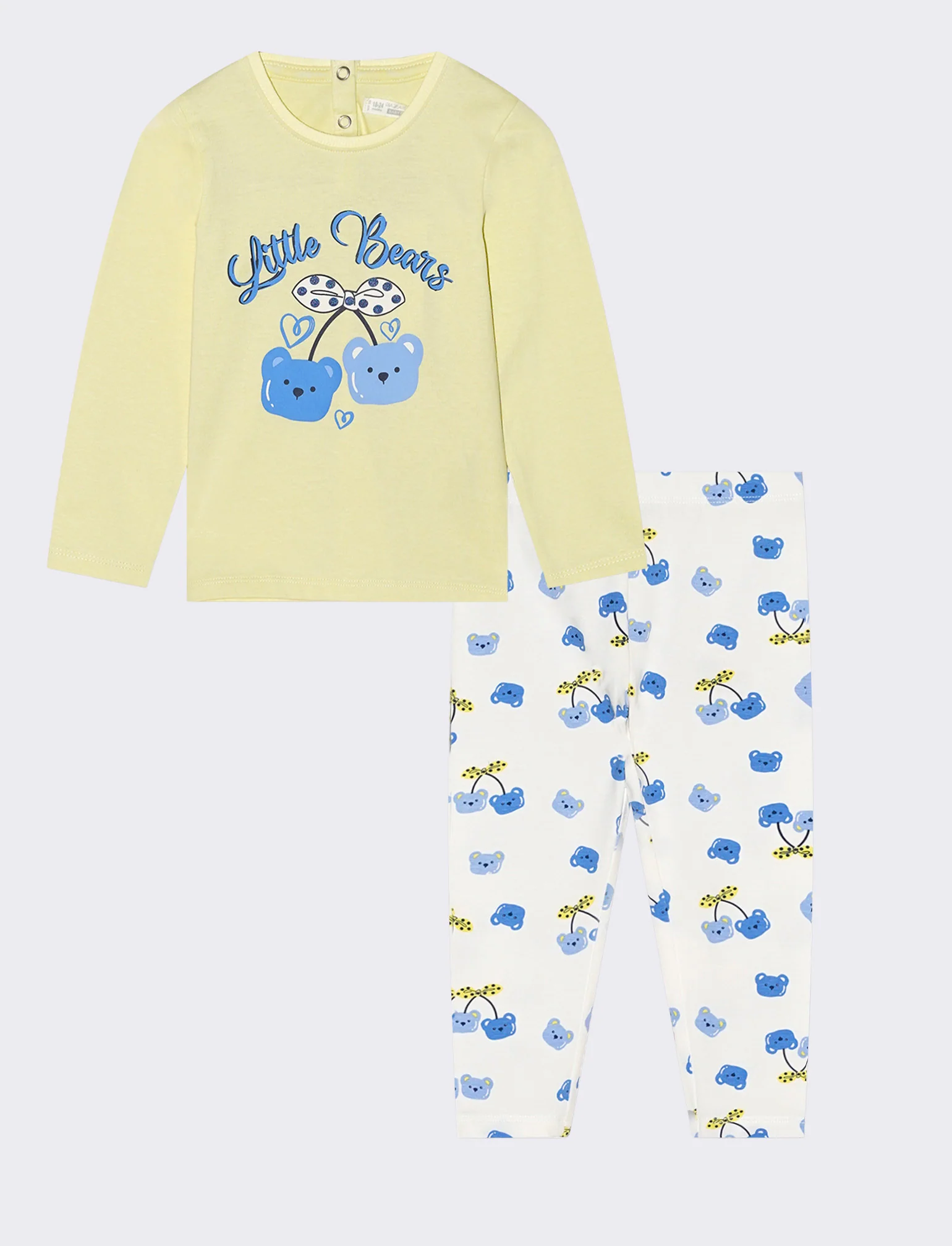 Set t-shirt e leggings con stampa all over - Giallo
