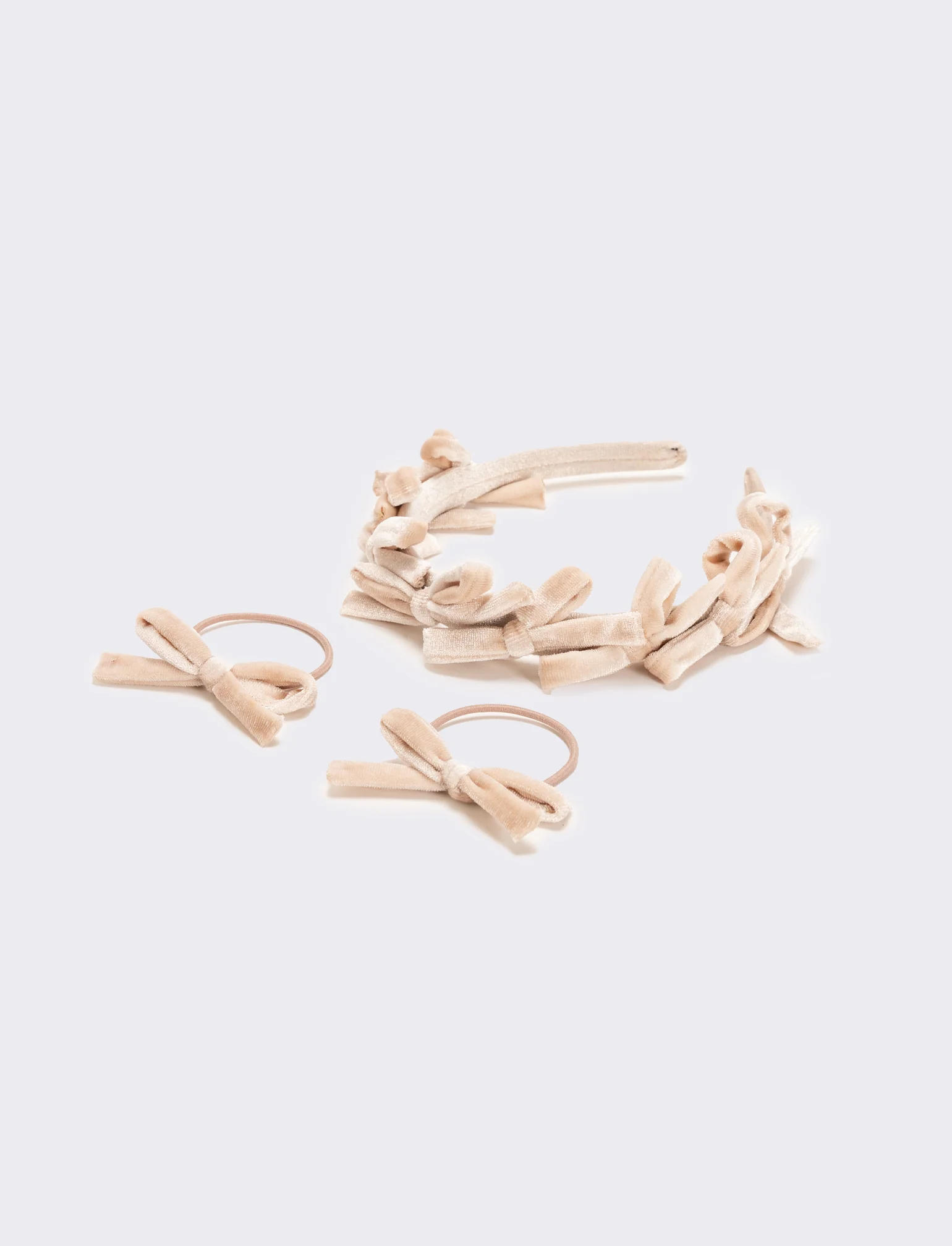 Set velluto con fiocchetti bambina - Rosa - Image 2