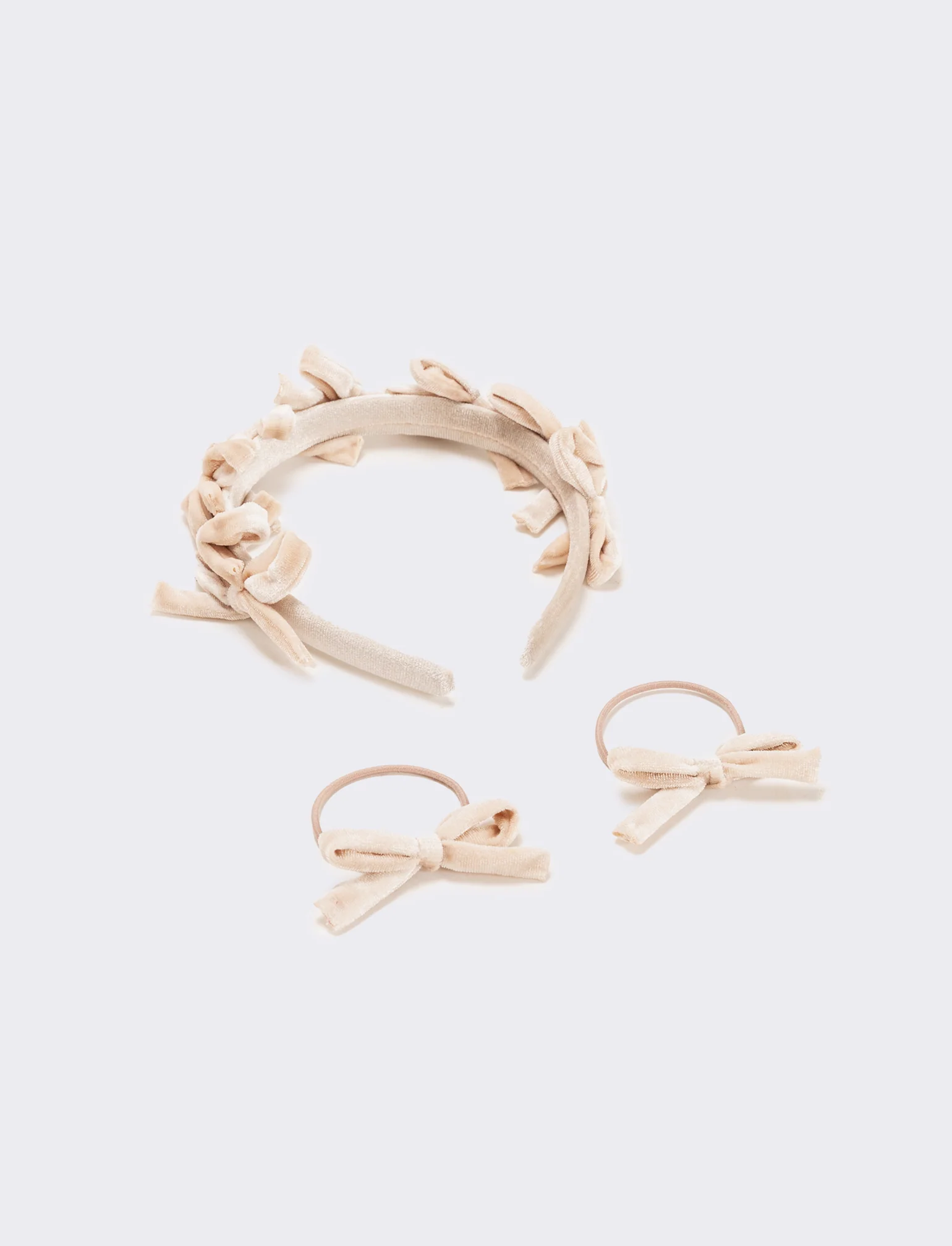 Set velluto con fiocchetti bambina - Rosa - Image 3