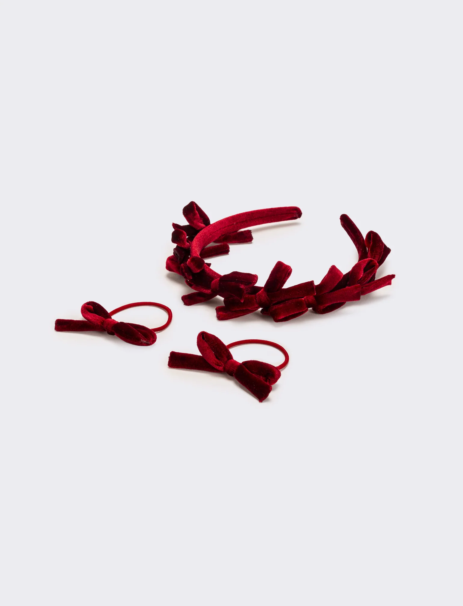 Set velluto con fiocchetti bambina - Rosso - Image 3
