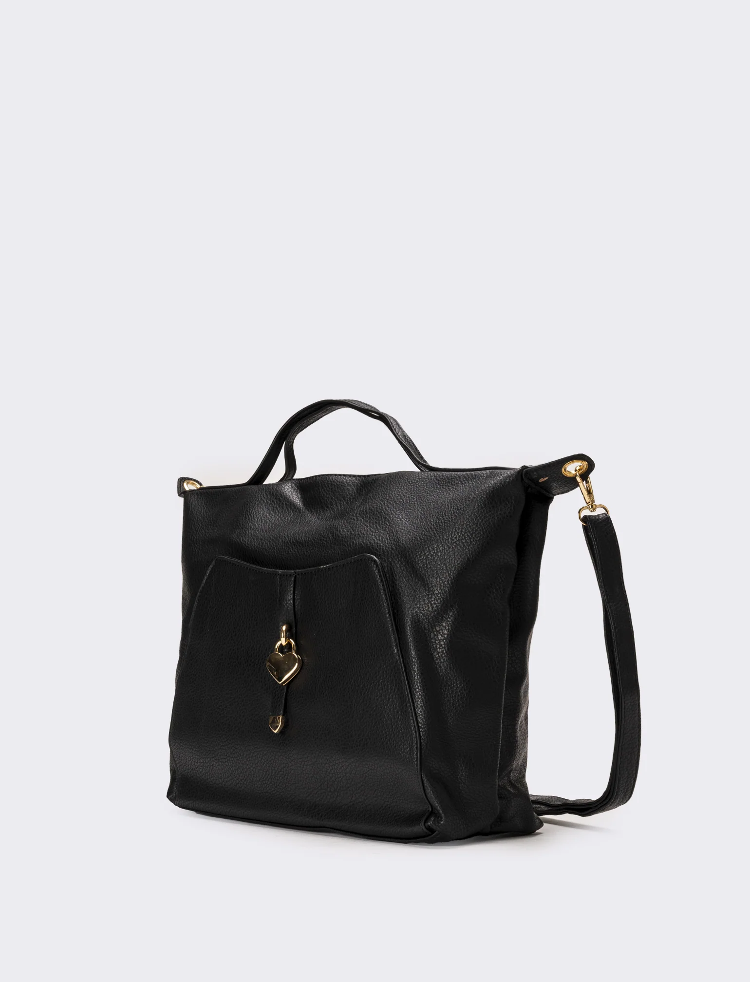 Shopper donna con catenaccio a cuore - Nero - Image 2