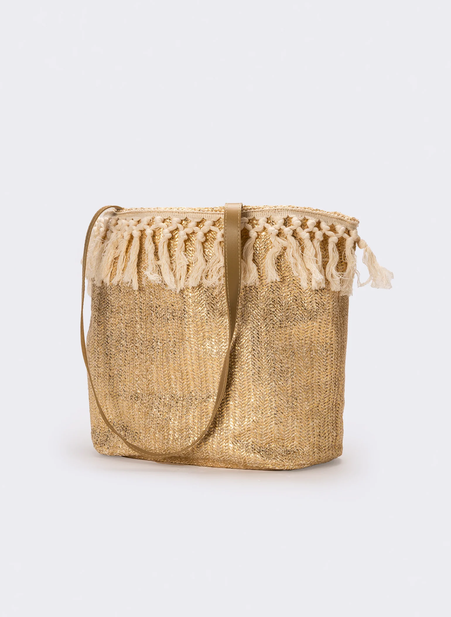 Shopper etnica donna con frange - Oro - Image 2