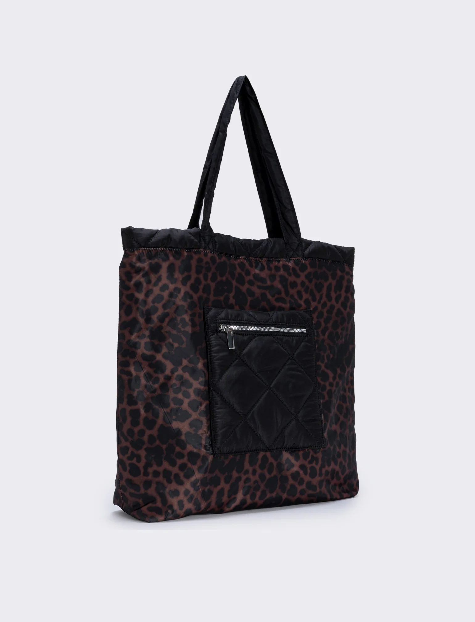 Shopper nylon double face con tasca - Leopardato - Image 2