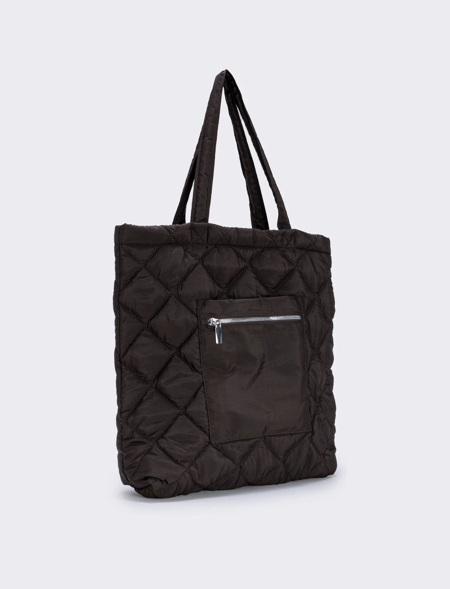 Shopper nylon double face con tasca - Moro - Image 2