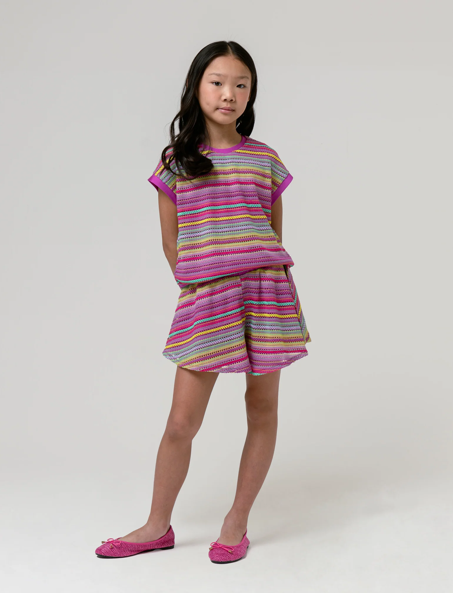 Short colorato da bambina - Fuxia azalea - Image 3