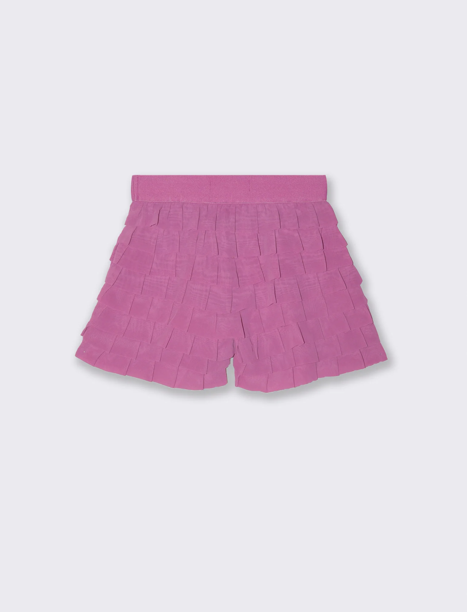 Short con balze in georgette da bambina - Fuxia - Image 2