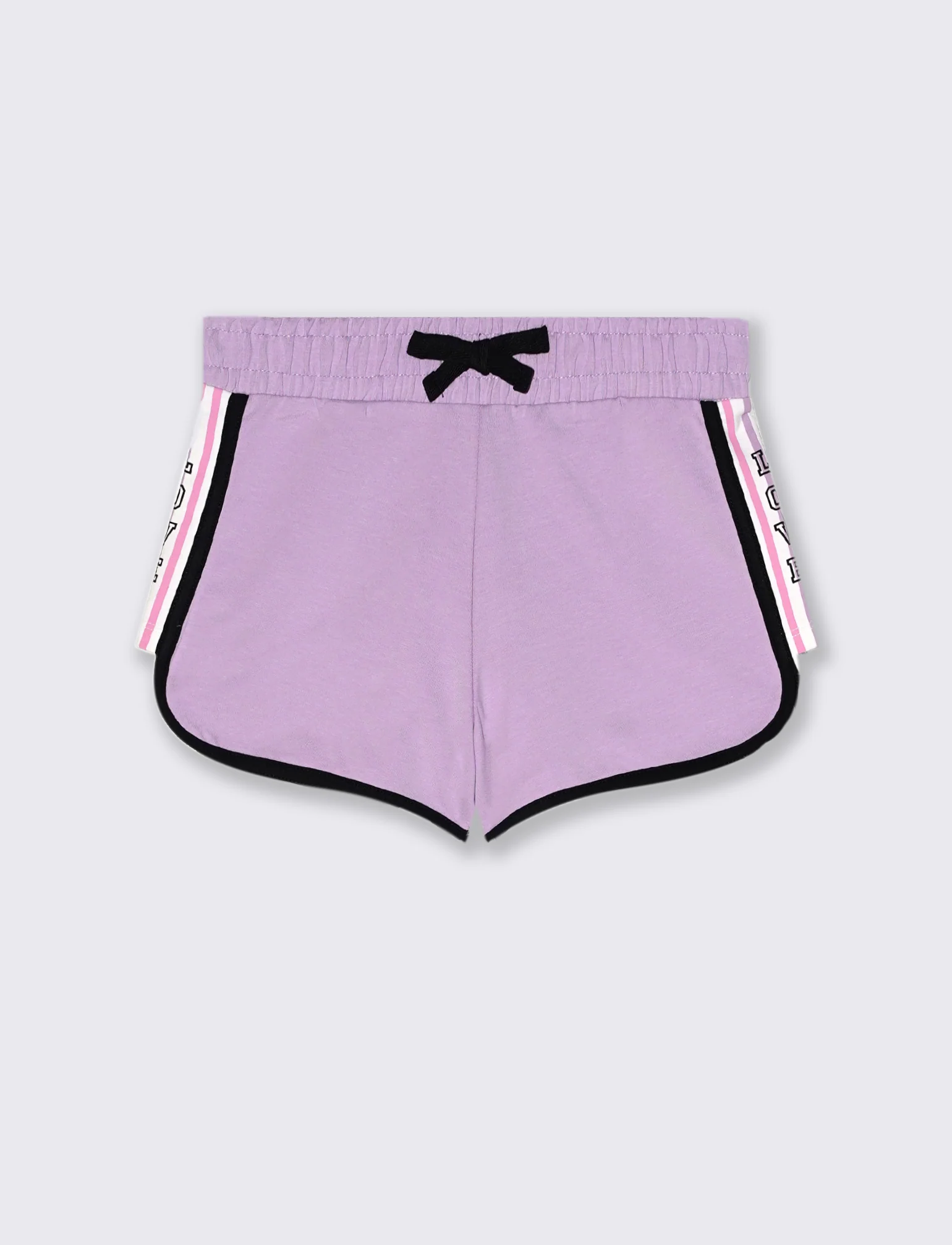 Short con bordini a contrasto da bambina - Lilla