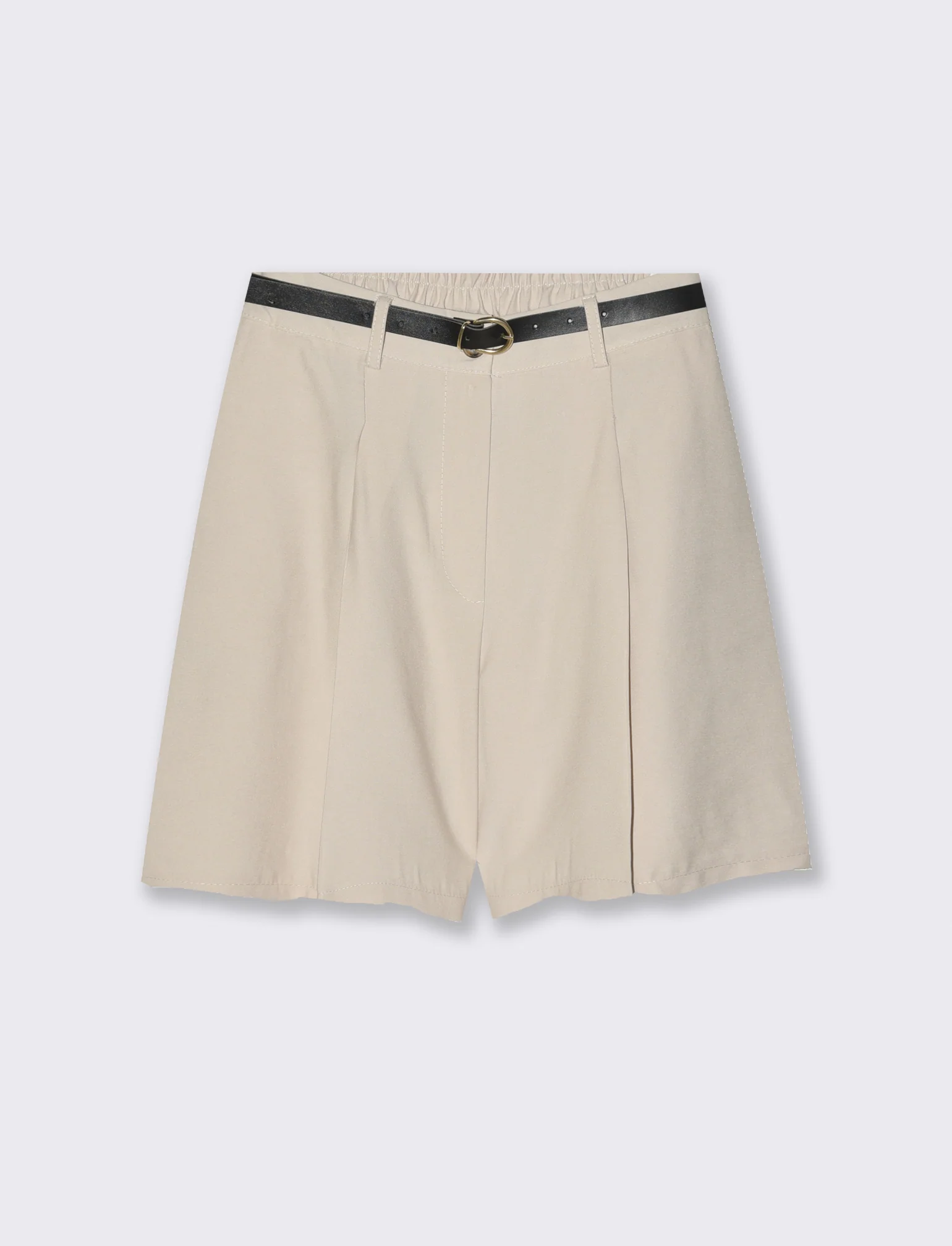 Short con cintura - Beige - Image 4