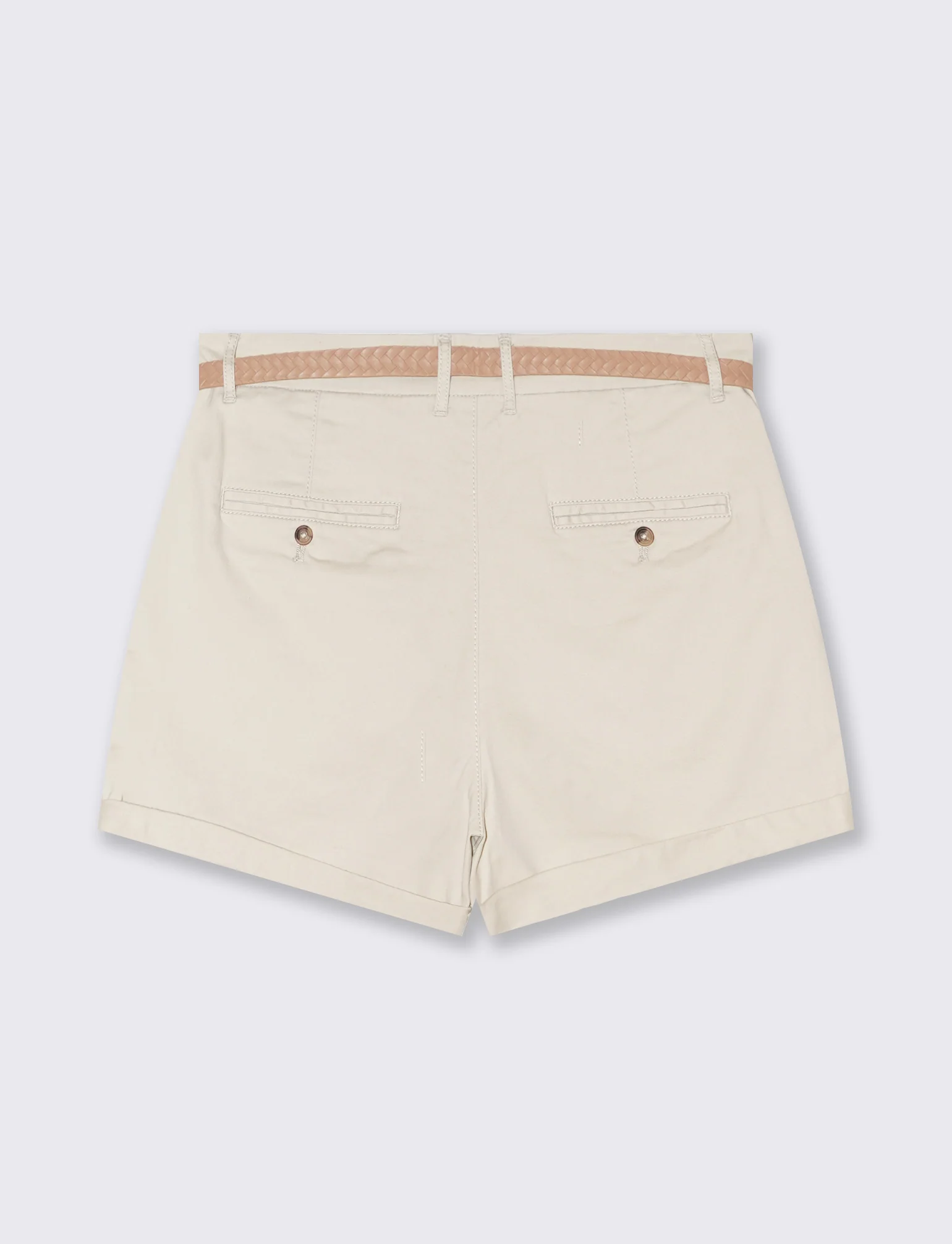 Short con cintura da donna - Beige corda - Image 4