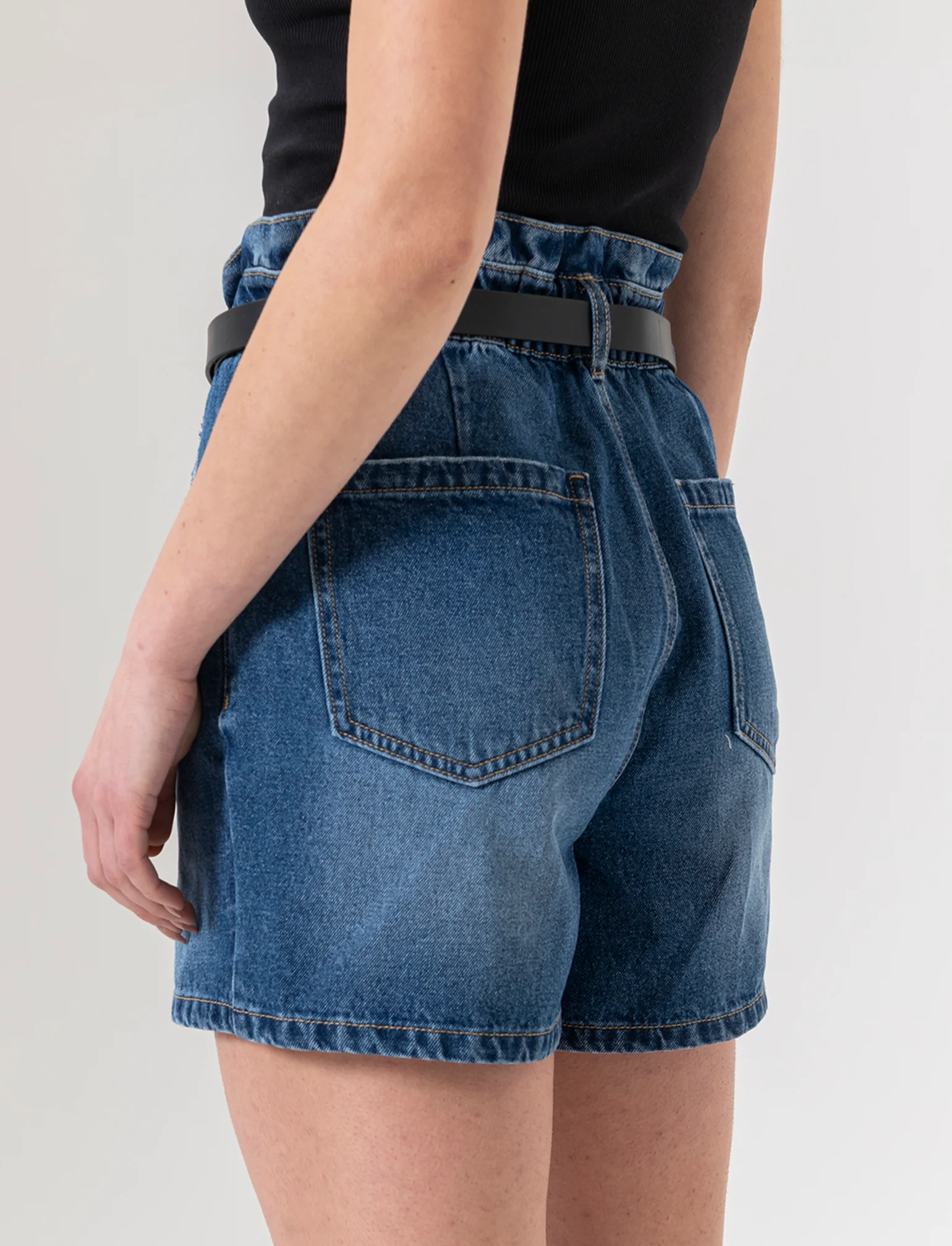 Short con cintura da donna - Denim - Image 4