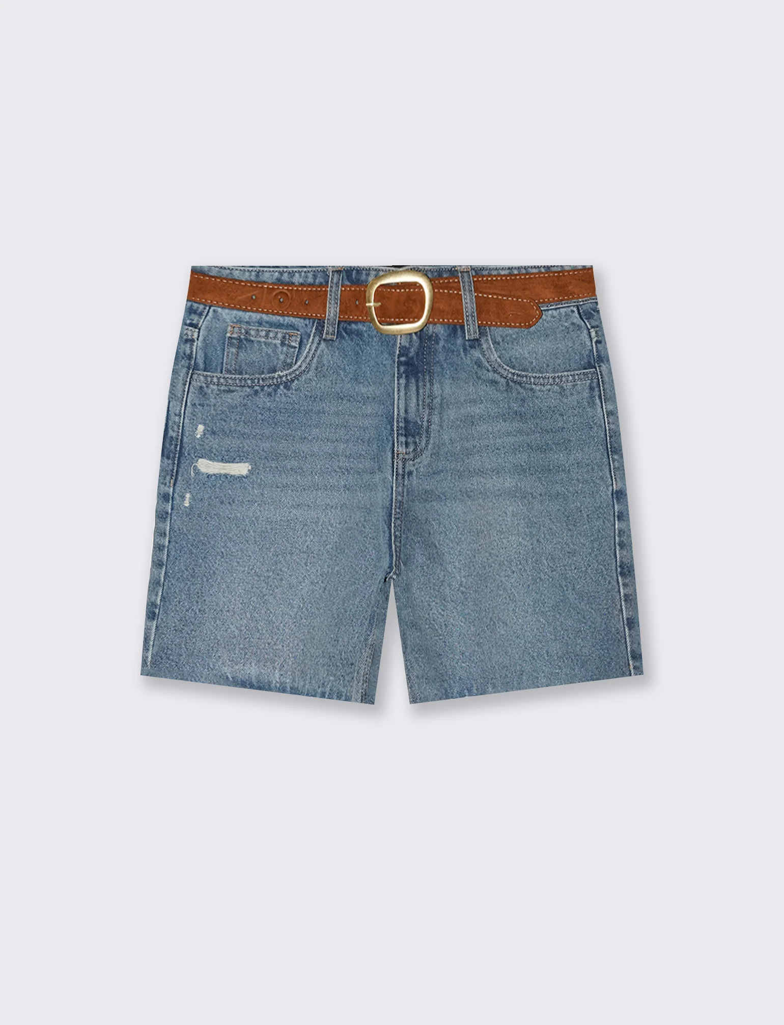 SHORT CON CINTURA - Denim