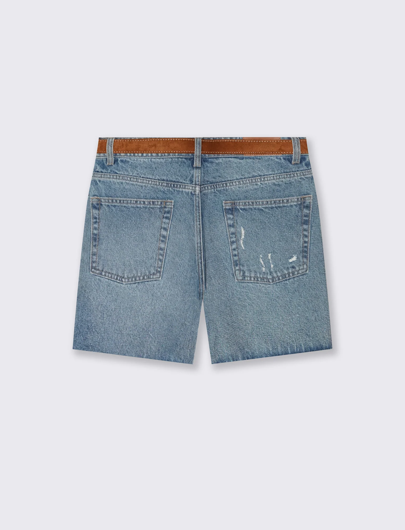 SHORT CON CINTURA - Denim - Image 2