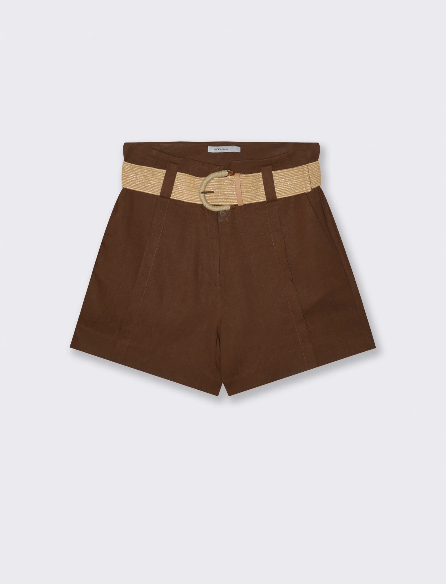 Short con cintura in vita - Marrone cioccolato
