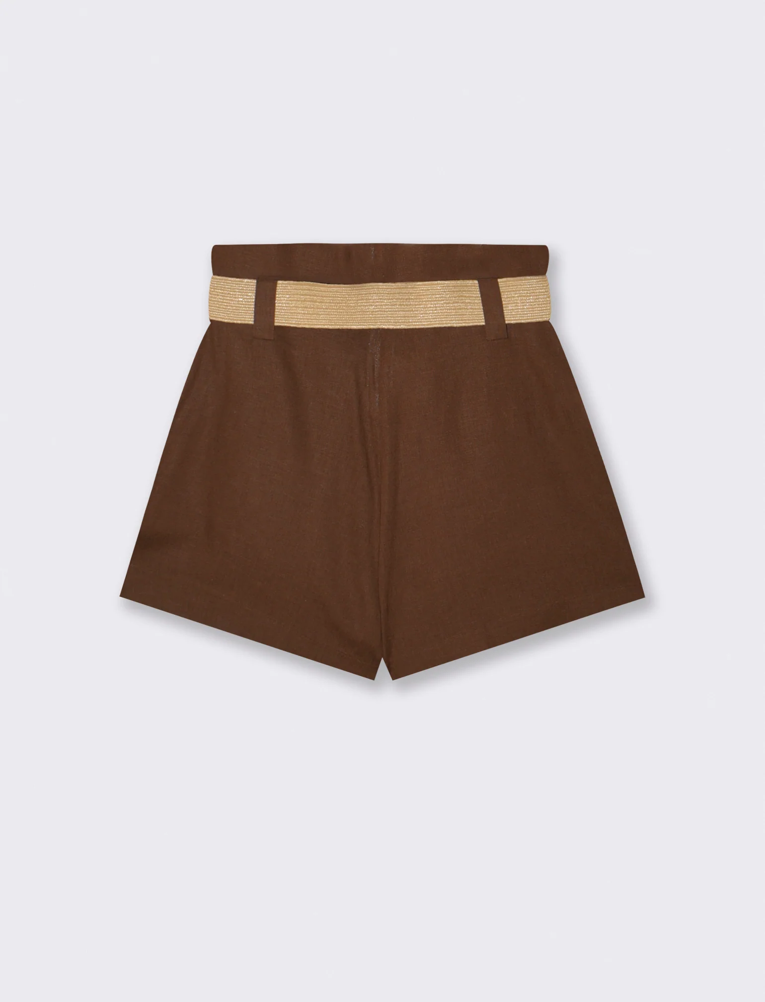 Short con cintura in vita - Marrone cioccolato - Image 2
