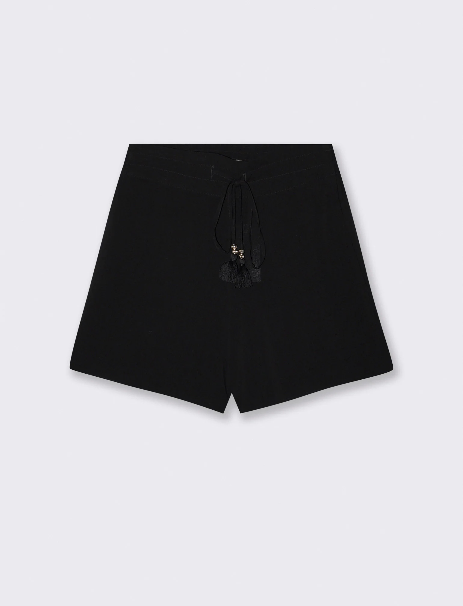 Short con elastico e coulisse in vita - Nero