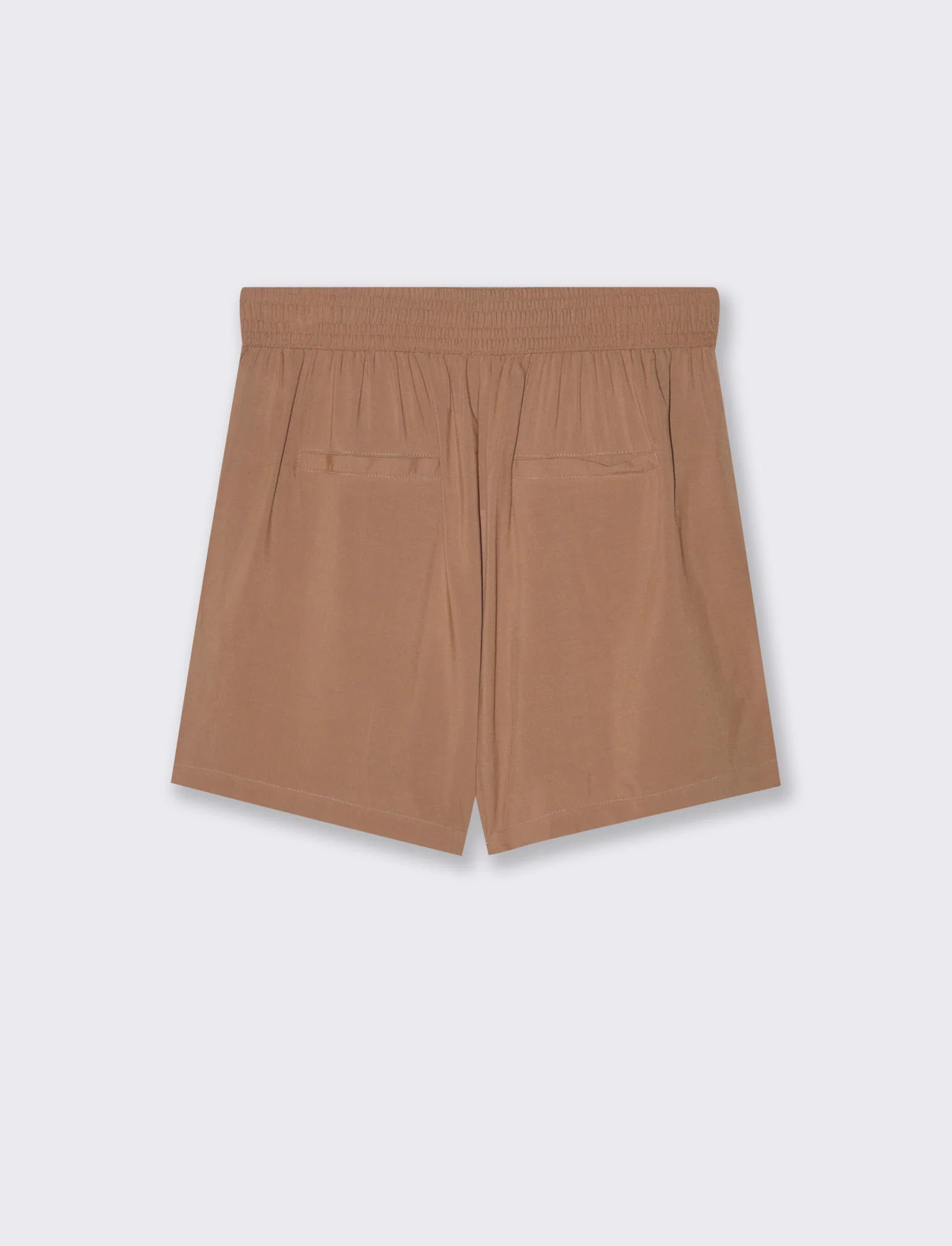 Short con elastico in vita da donna - Caramello - Image 5