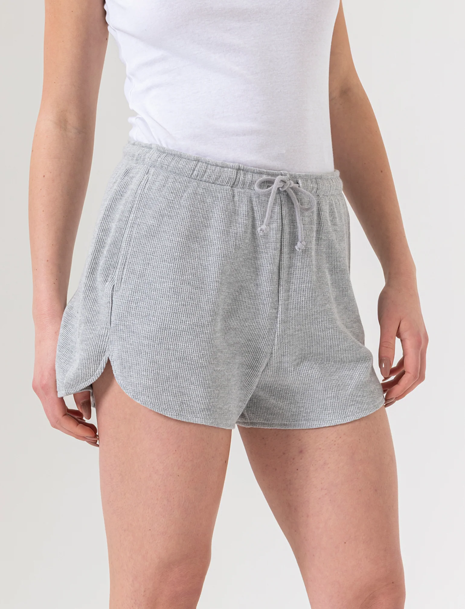 Short con elastico in vita da donna - Grigio mel. - Image 4