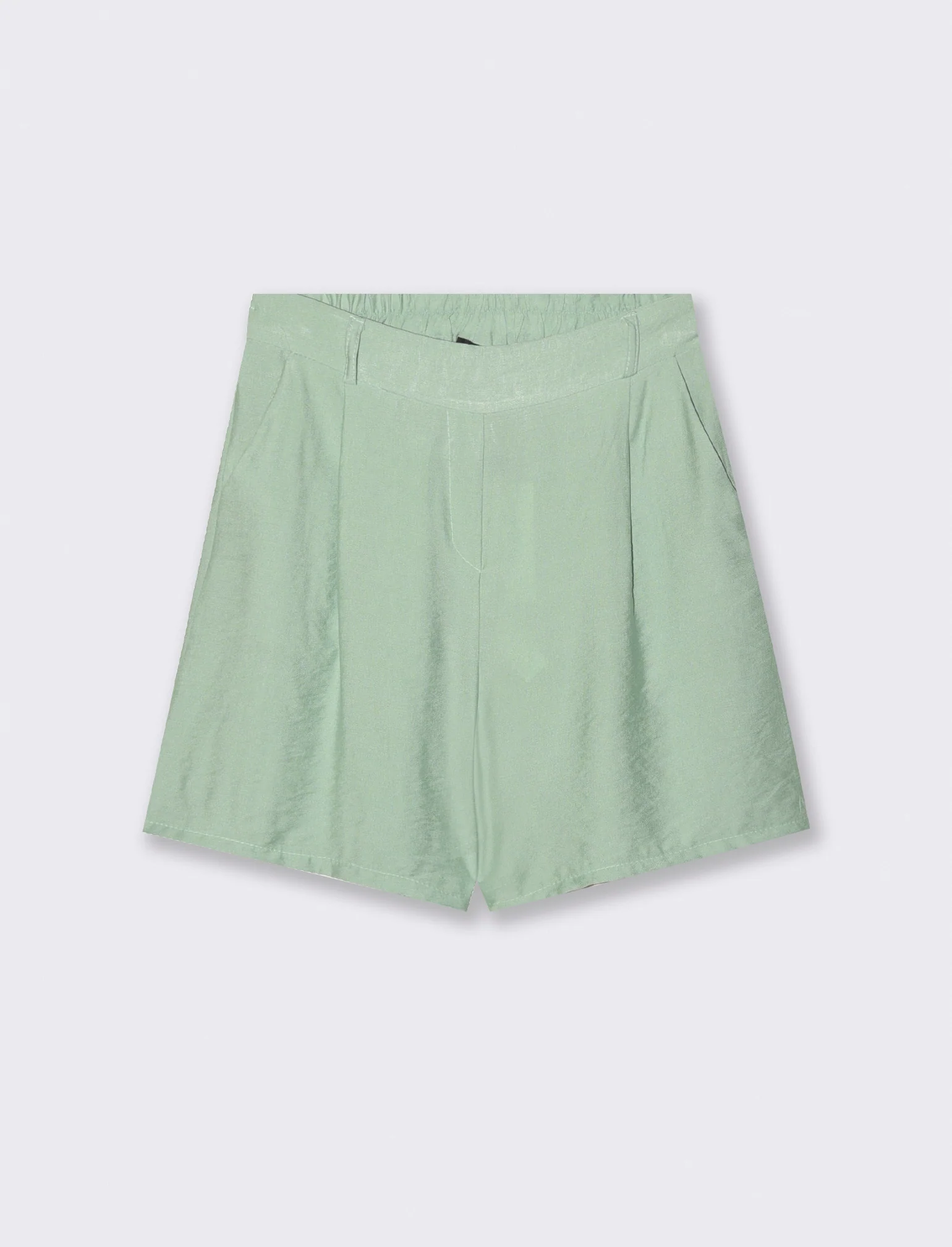 Short con passanti e pinces - Verde acqua