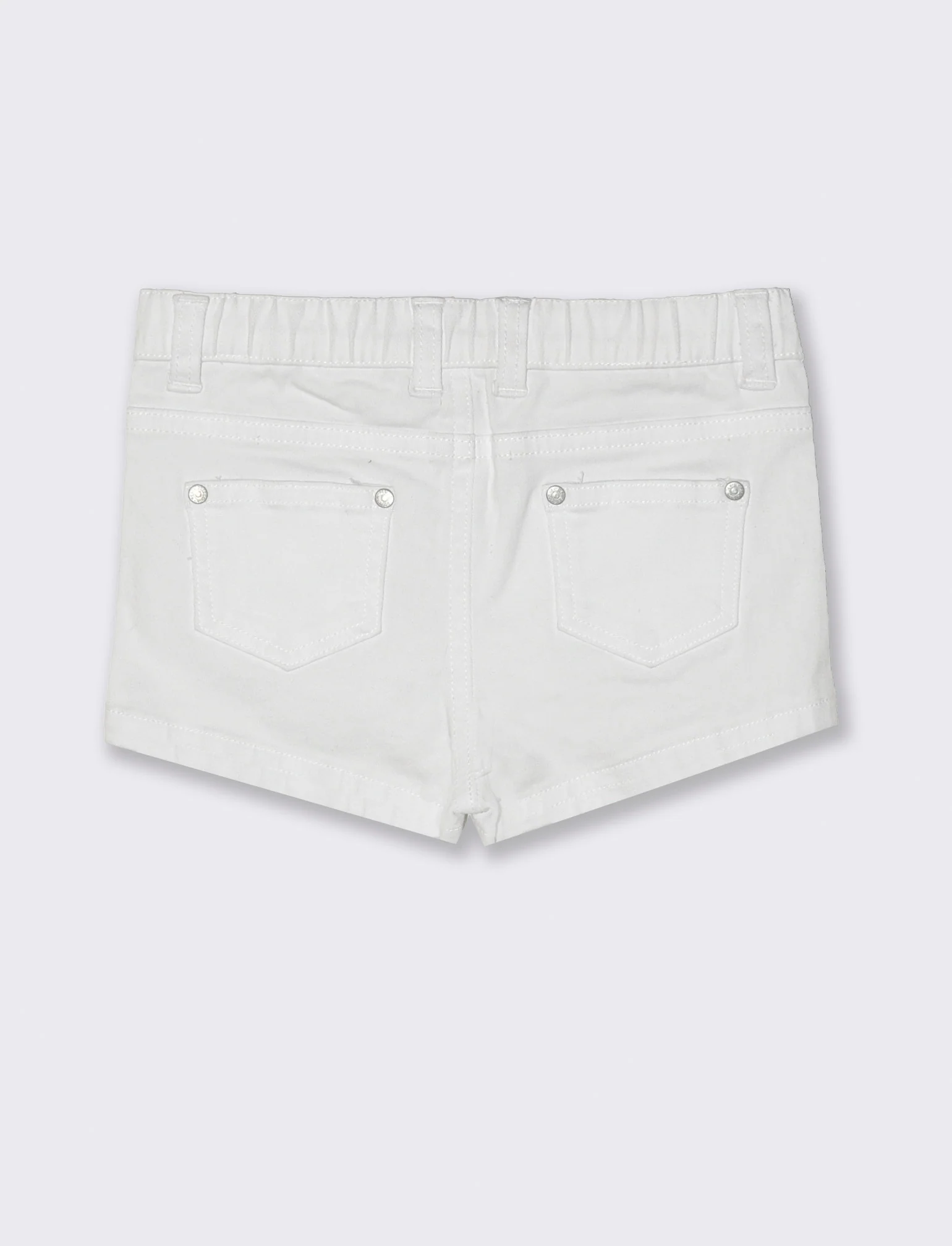 Short con tasche da neonata - Bianco - Image 2