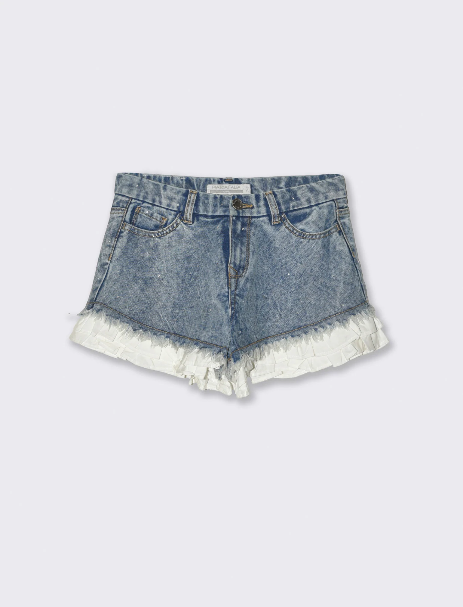 Short denim con strass da bambina - Denim - Image 4