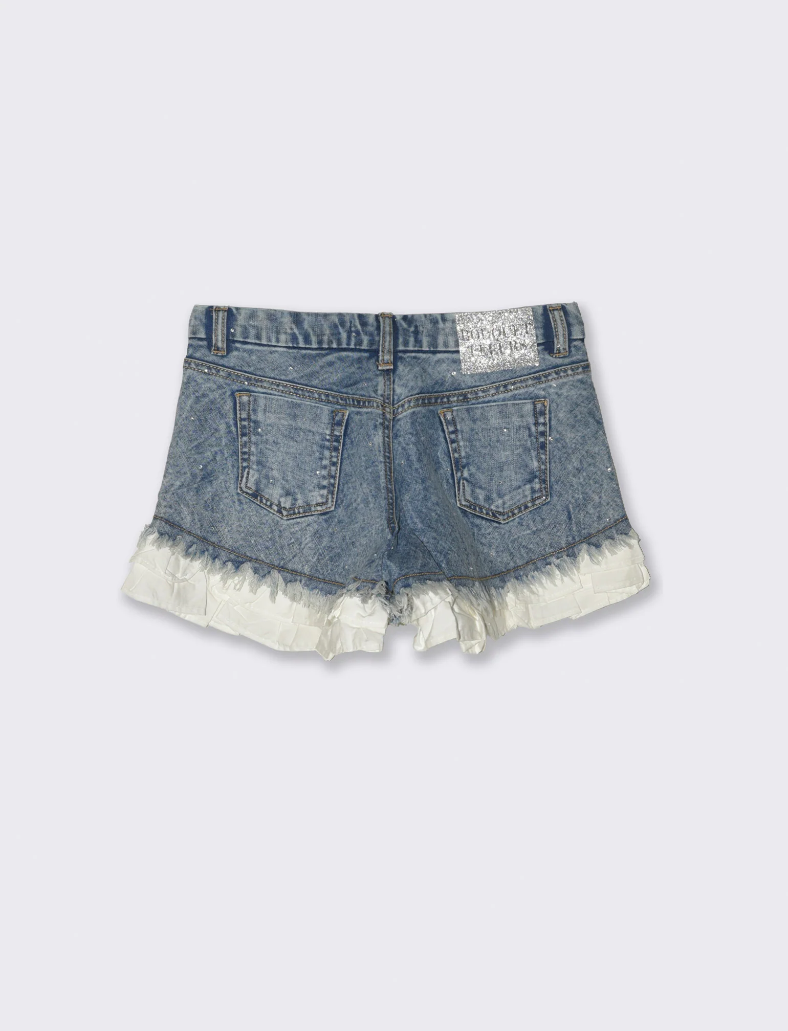Short denim con strass da bambina - Denim - Image 5