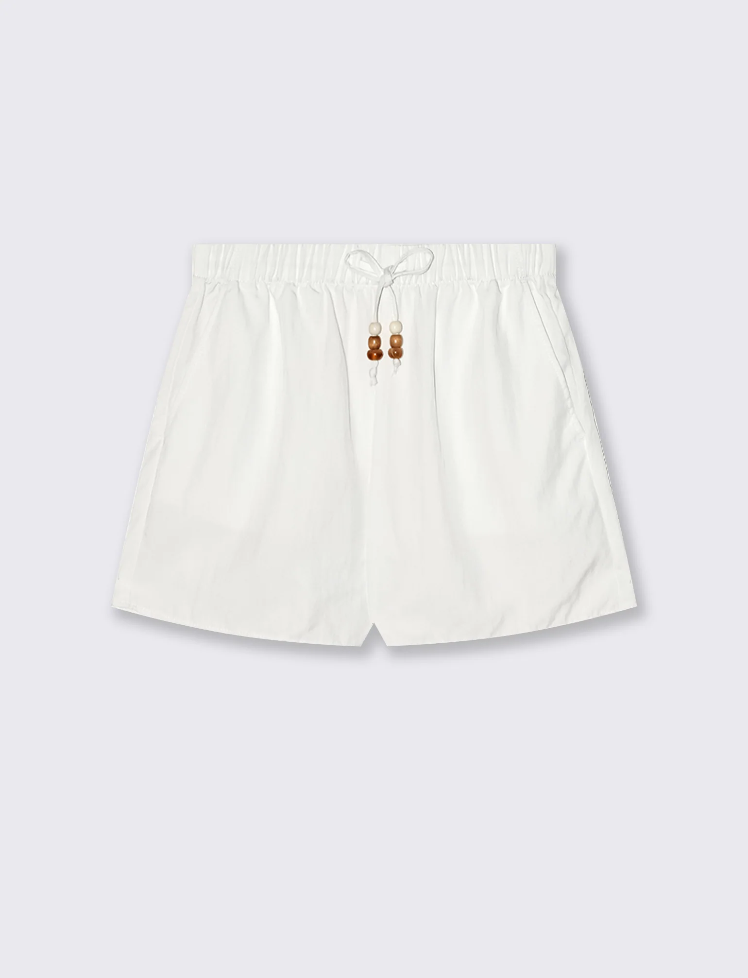 Short elasticizzati con laccetto davanti - Bianco - Image 2