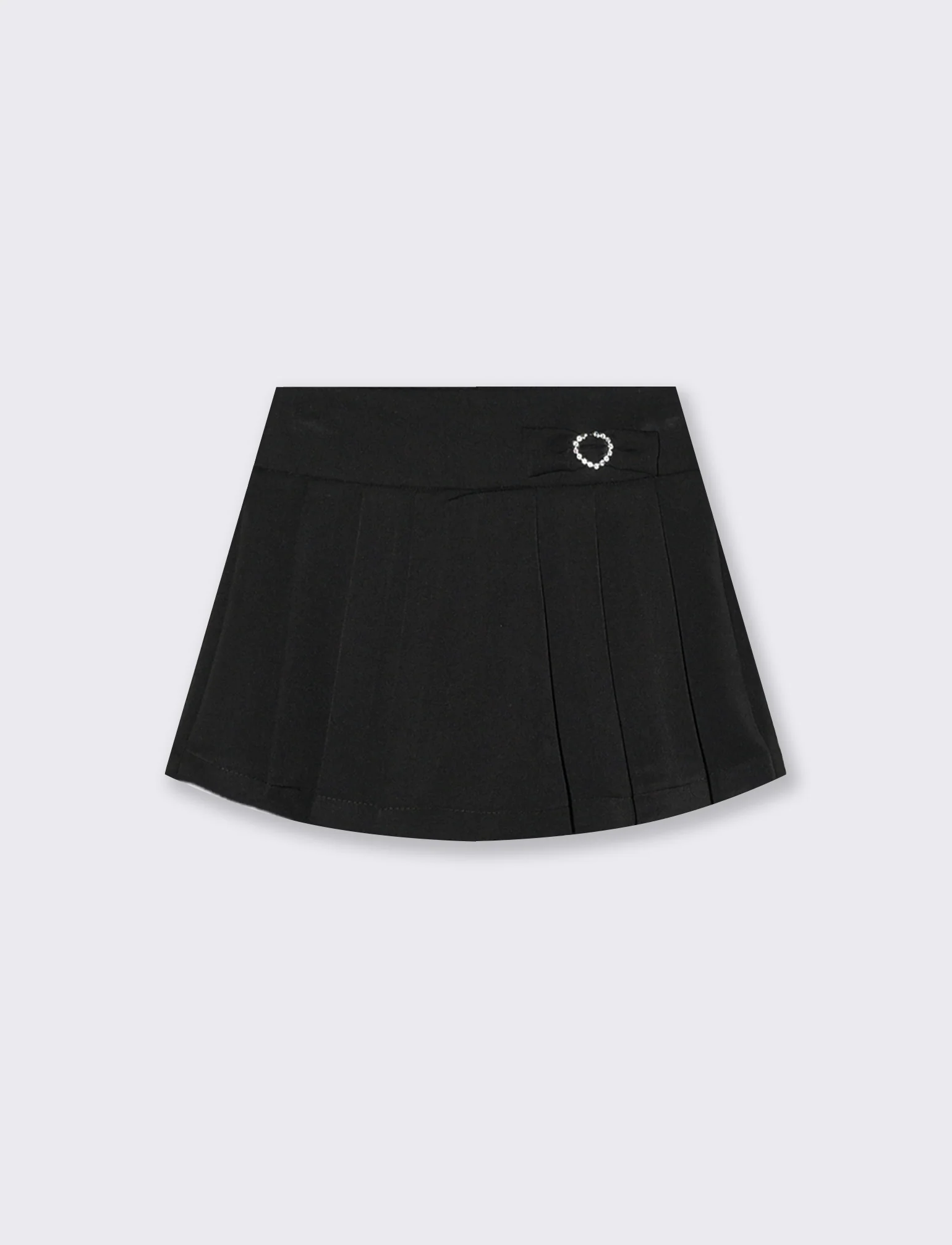Short finta gonna a pieghe. - Nero