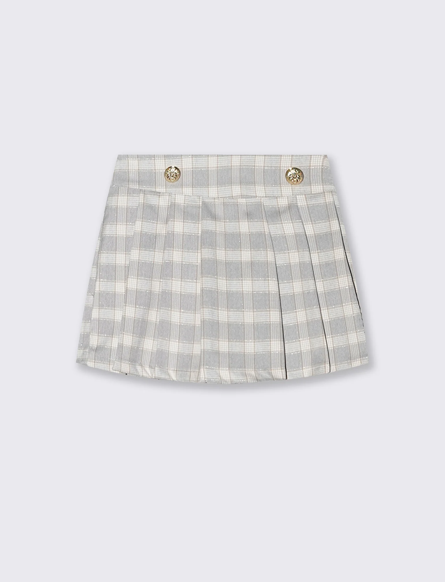 Short finta gonna il leggero tessuto madras - Grigio