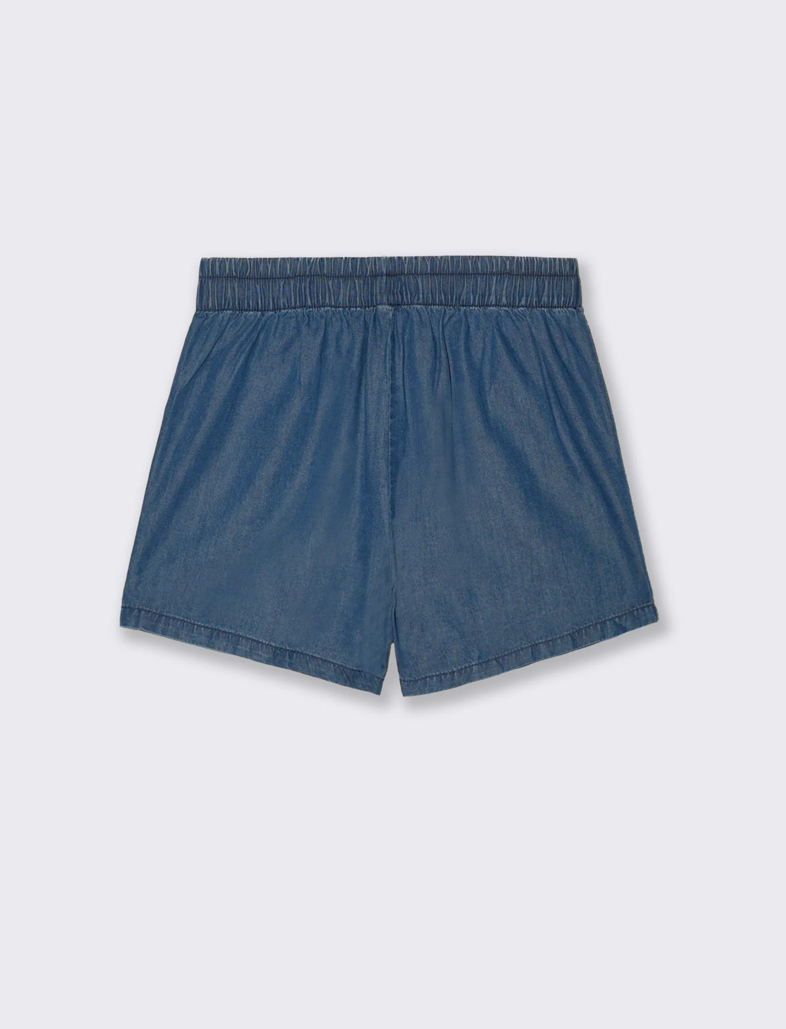 Short in chambray con fiocco decorativo - DENIM SCURO - Image 4