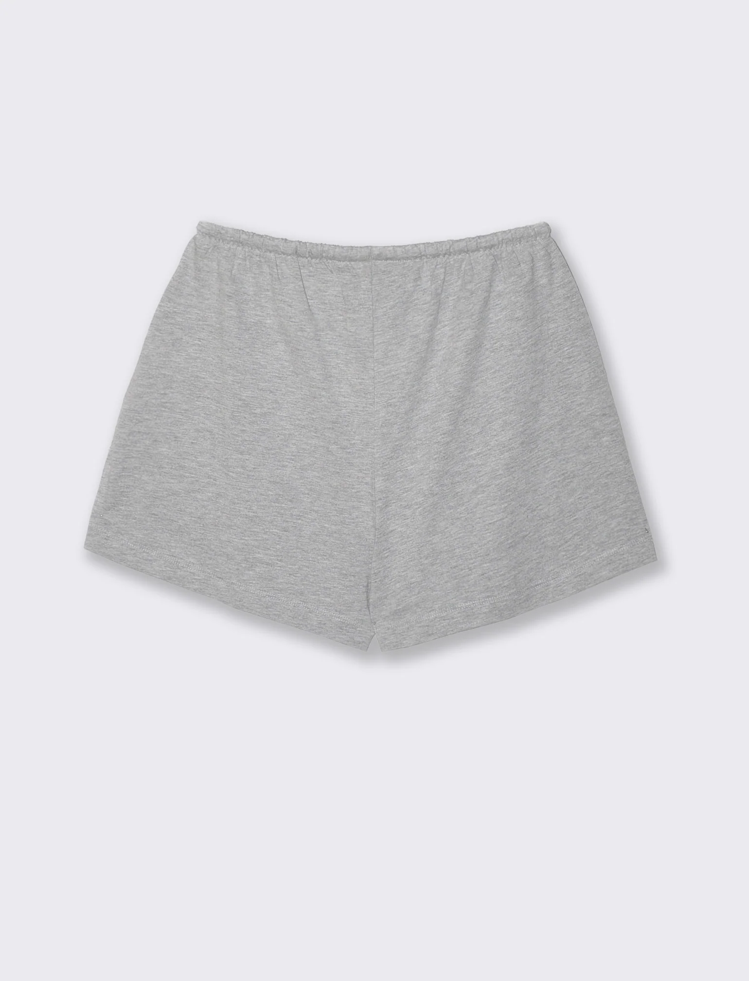 Short in cotone con coulisse e tasche - Grigio chiaro mel. - Image 2