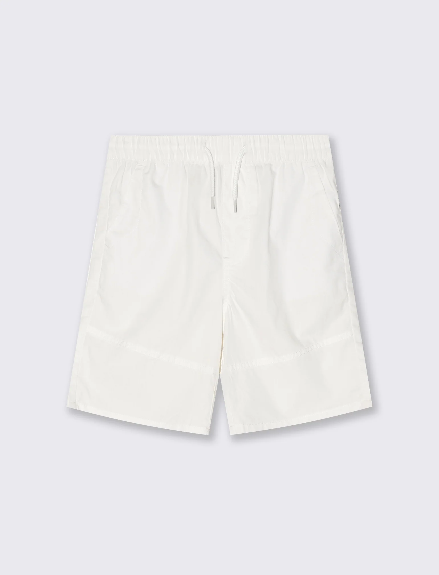 Short in cotone con tagli e lacci vita - Bianco