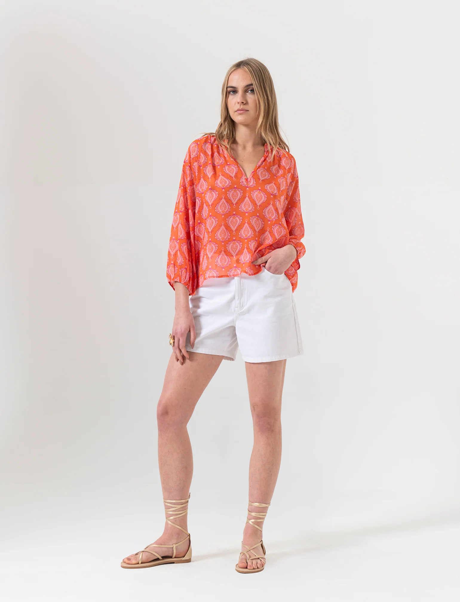 Short in denim da donna - Bianco - Image 3