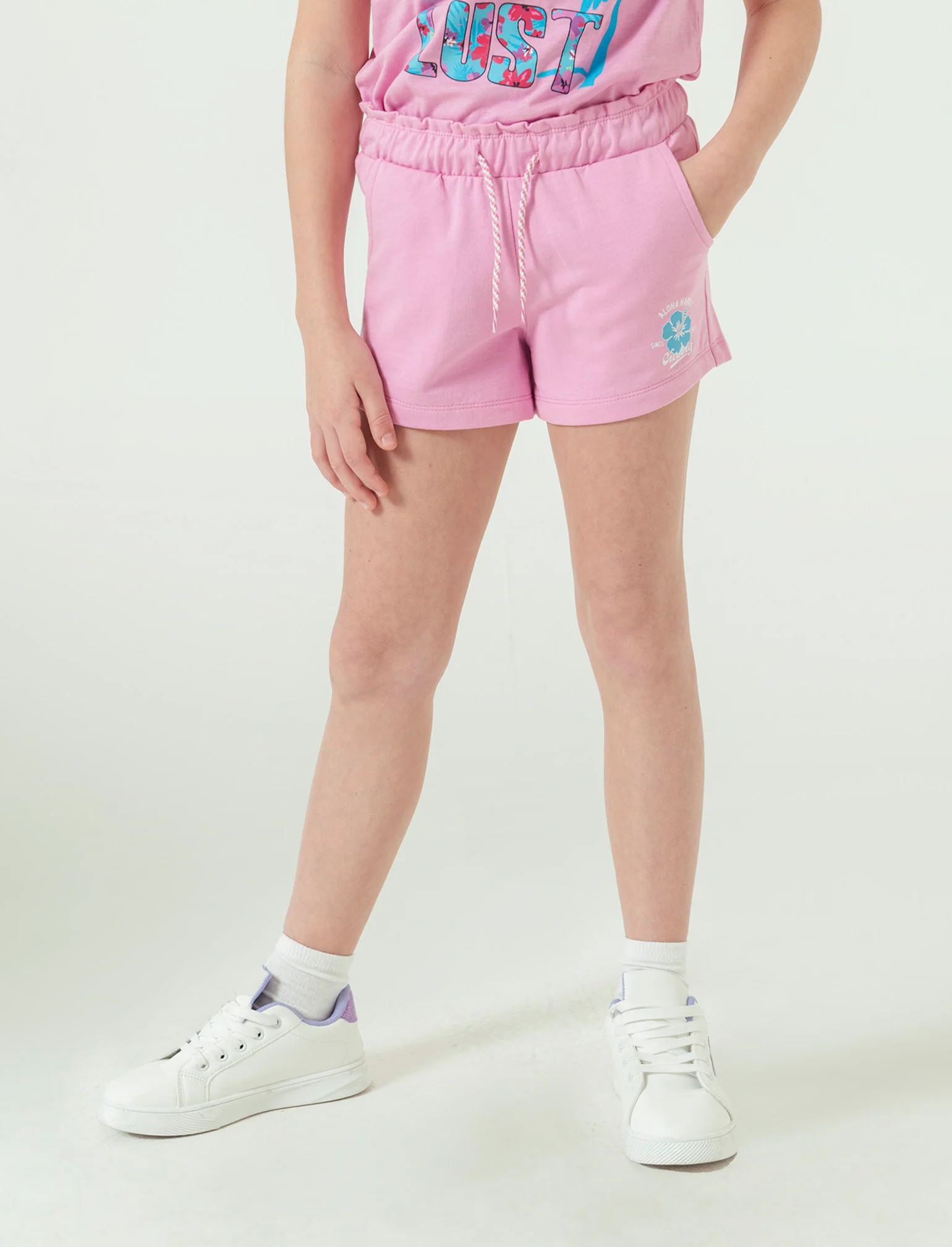 Short in felpa 2 pack da bambina - Fuxia