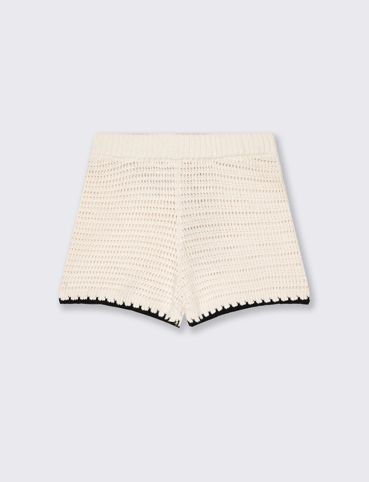 Short in maglia intrecciata da bambina - Beige - Image 4