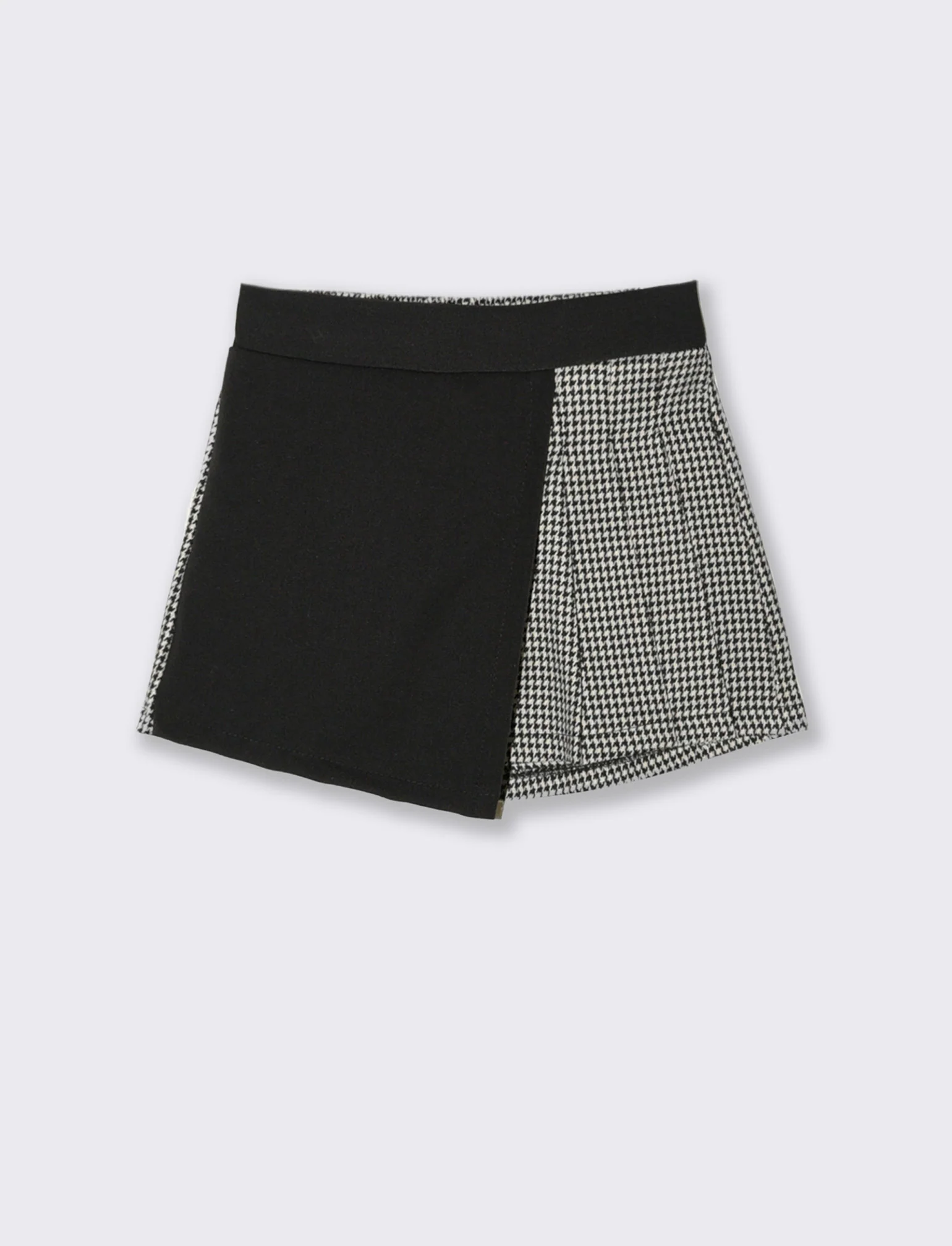 Short in pied de poule con pannello a contrasto. - Fantasia - Image 3