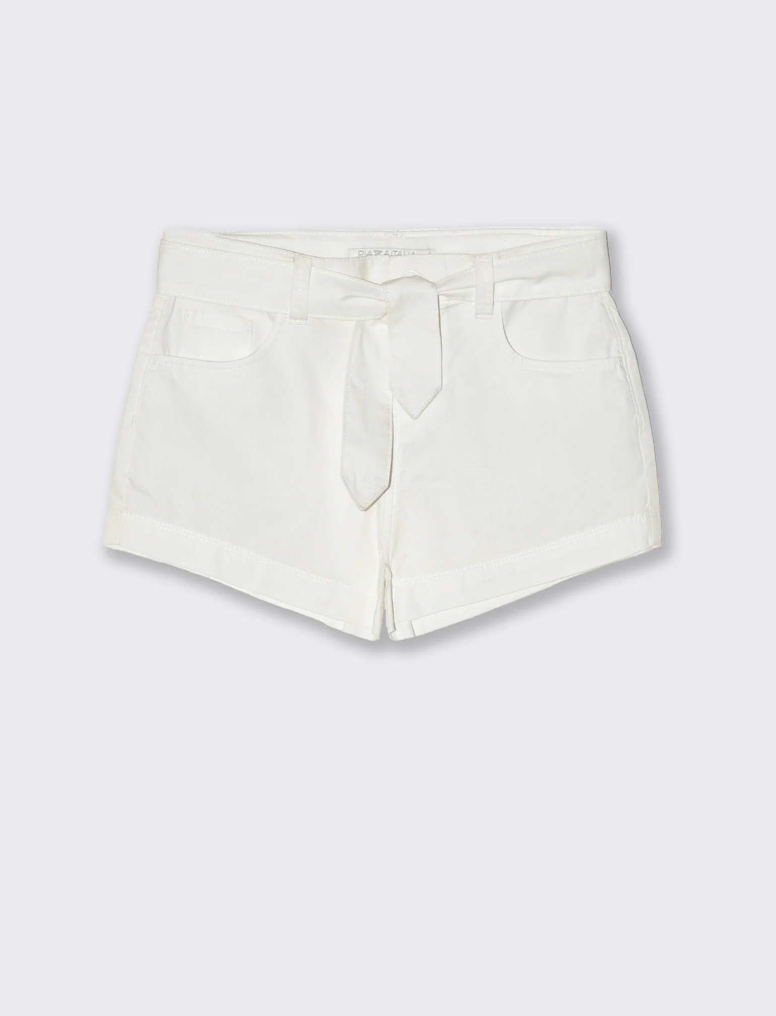 Short in popeline da bambina - Bianco - Image 2