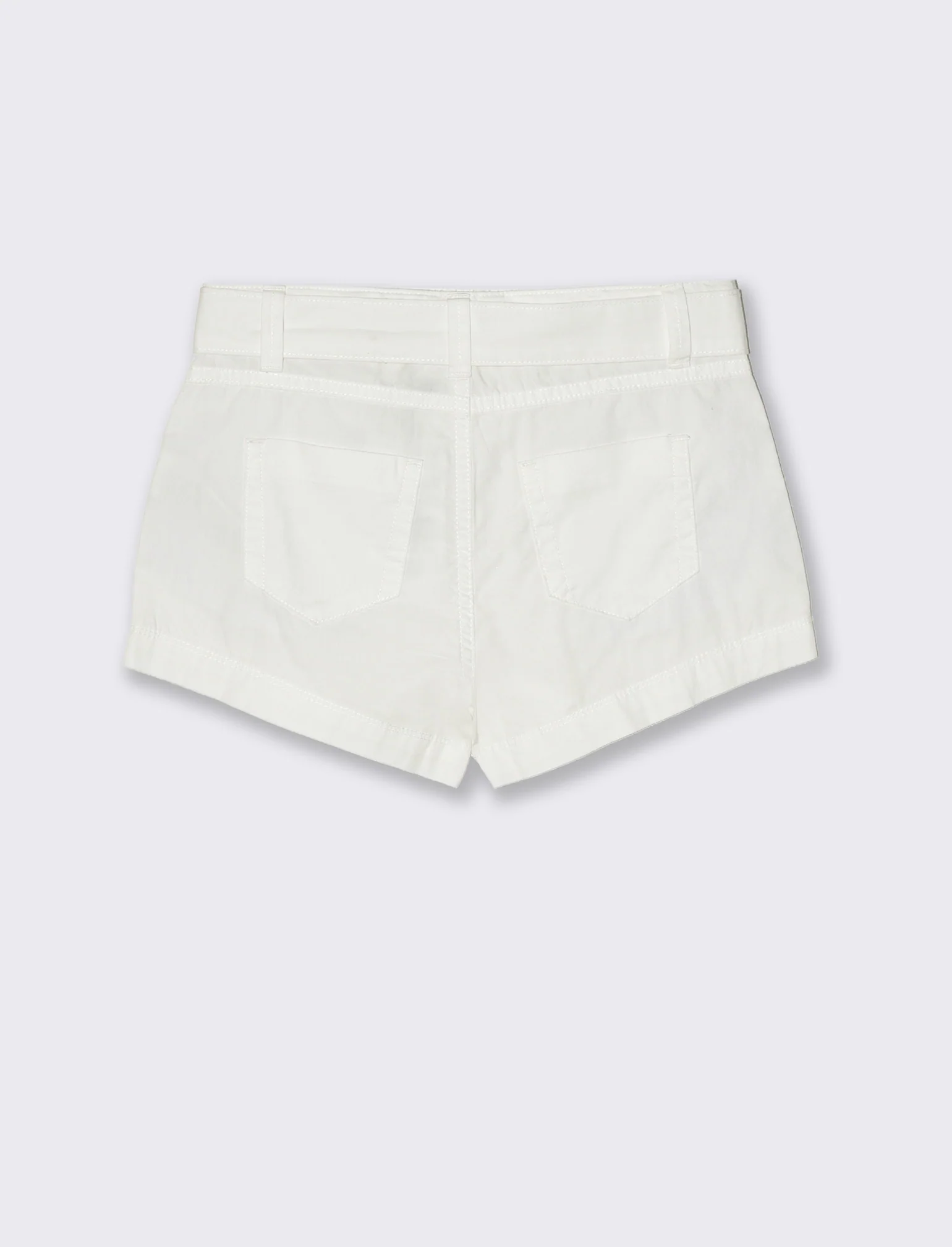 Short in popeline da bambina - Bianco - Image 4