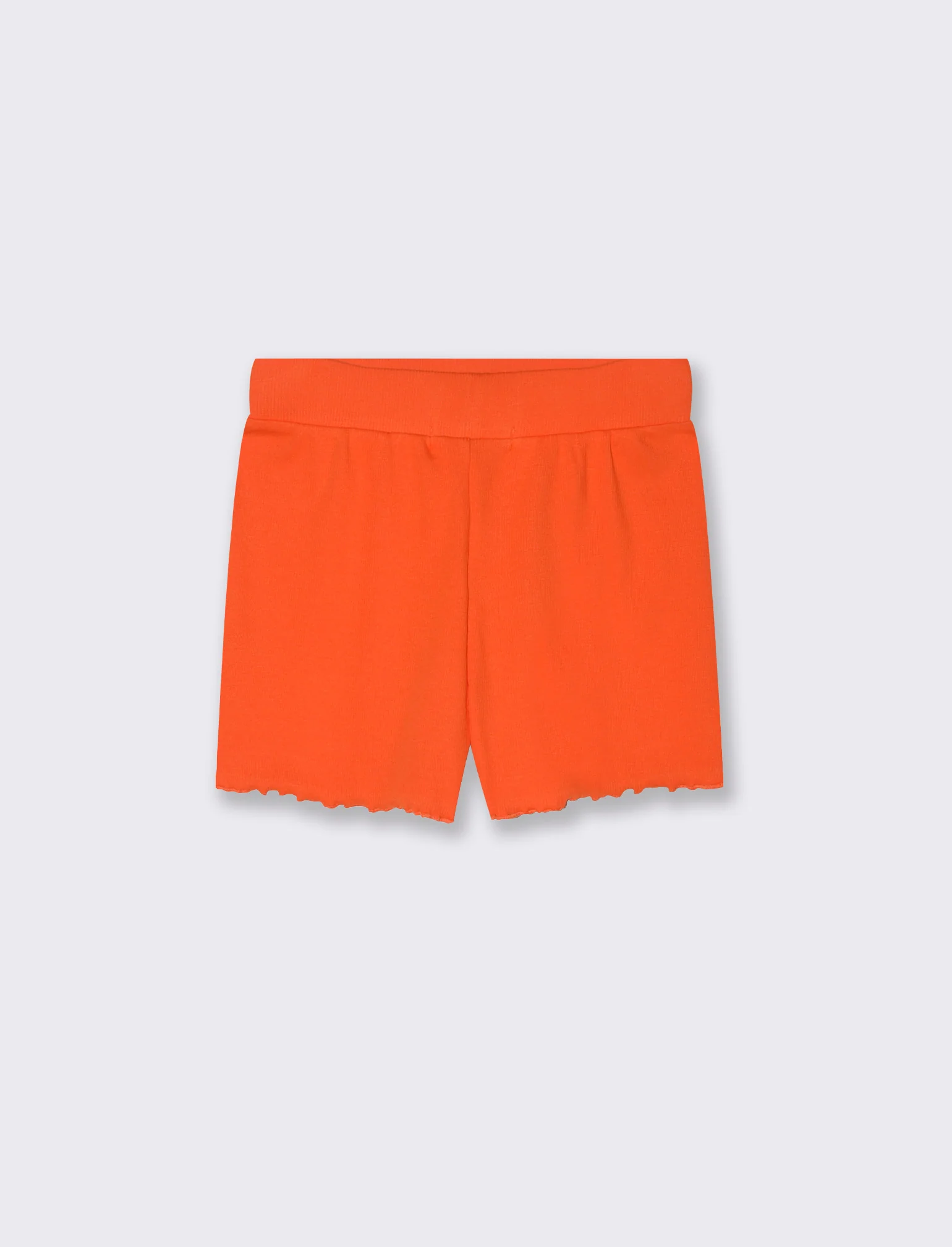 Short in rib con orlo ondulato da bambina - Aragosta - Image 2