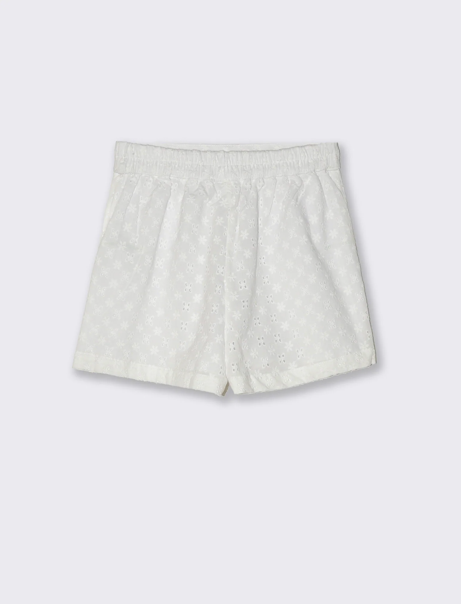 Short in sangallo da bambina - Bianco sporco - Image 4