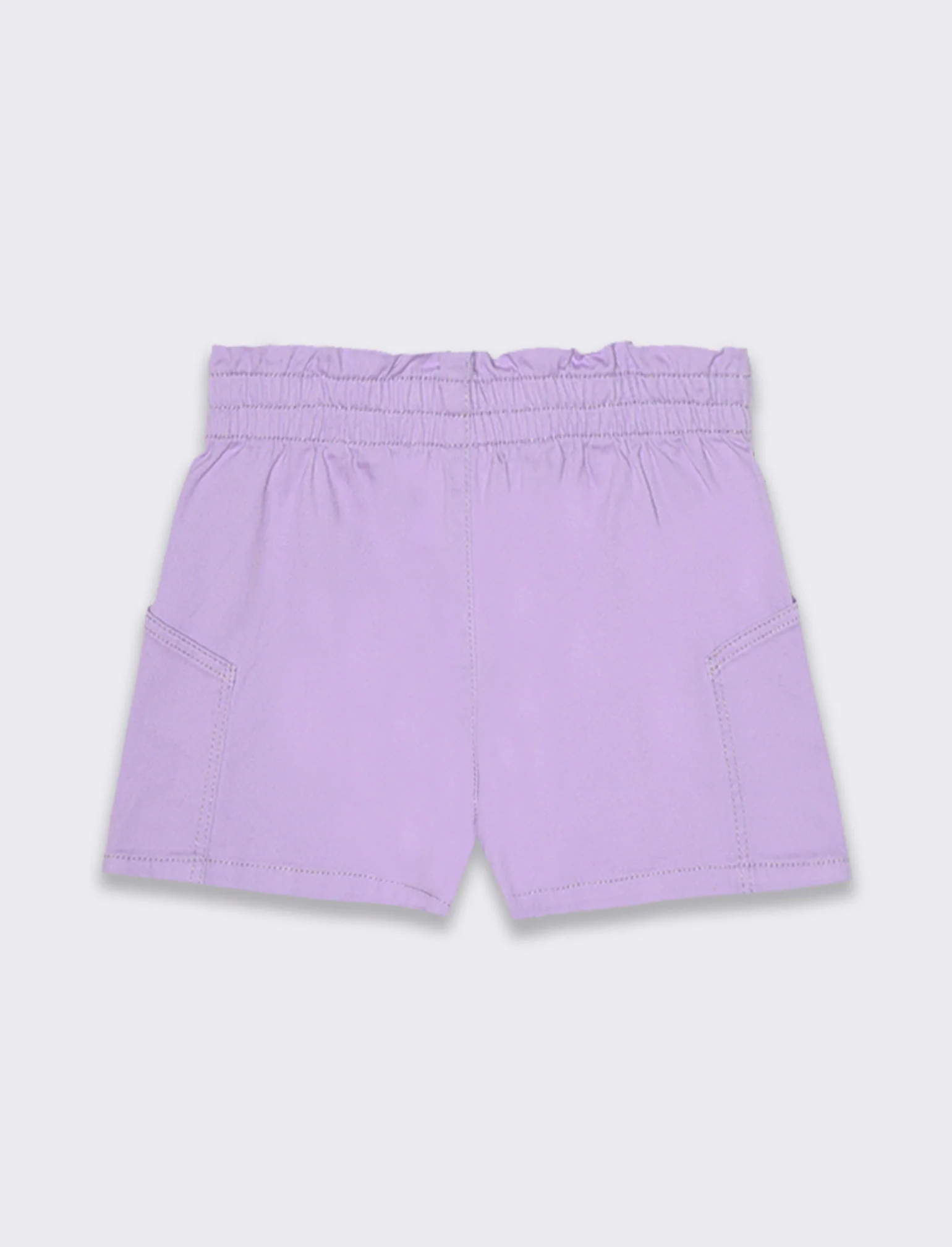 Short in twill elastico da bambina - Lilla - Image 2