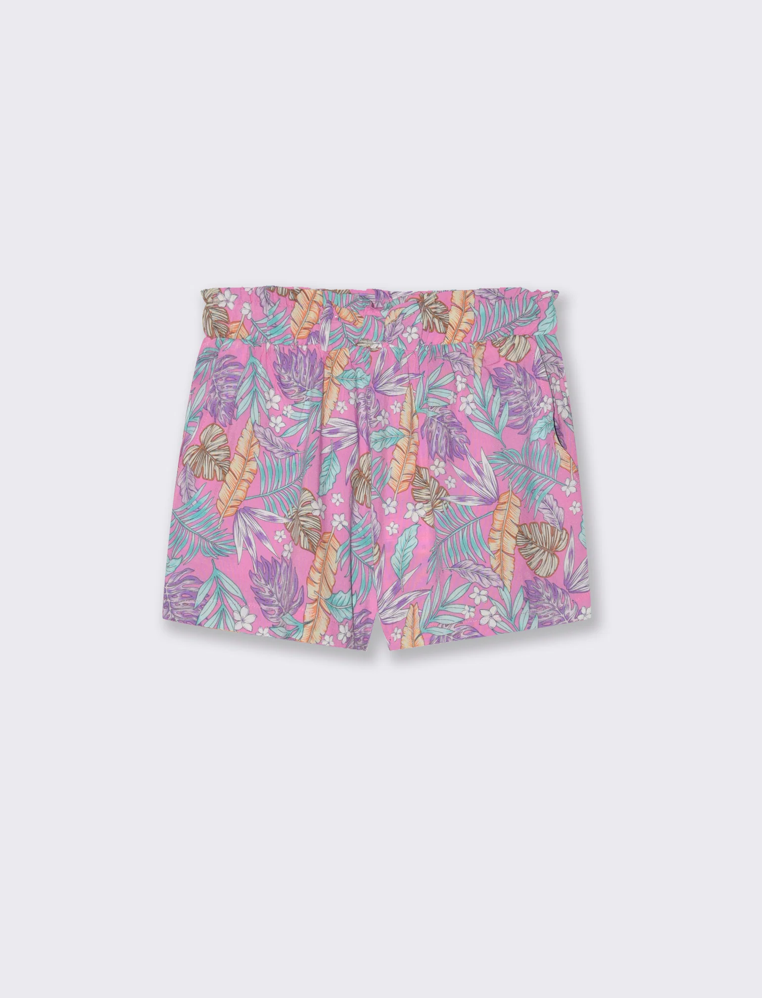 Short in viscosa stampata con fiocco da bambina - Fantasia - Image 4