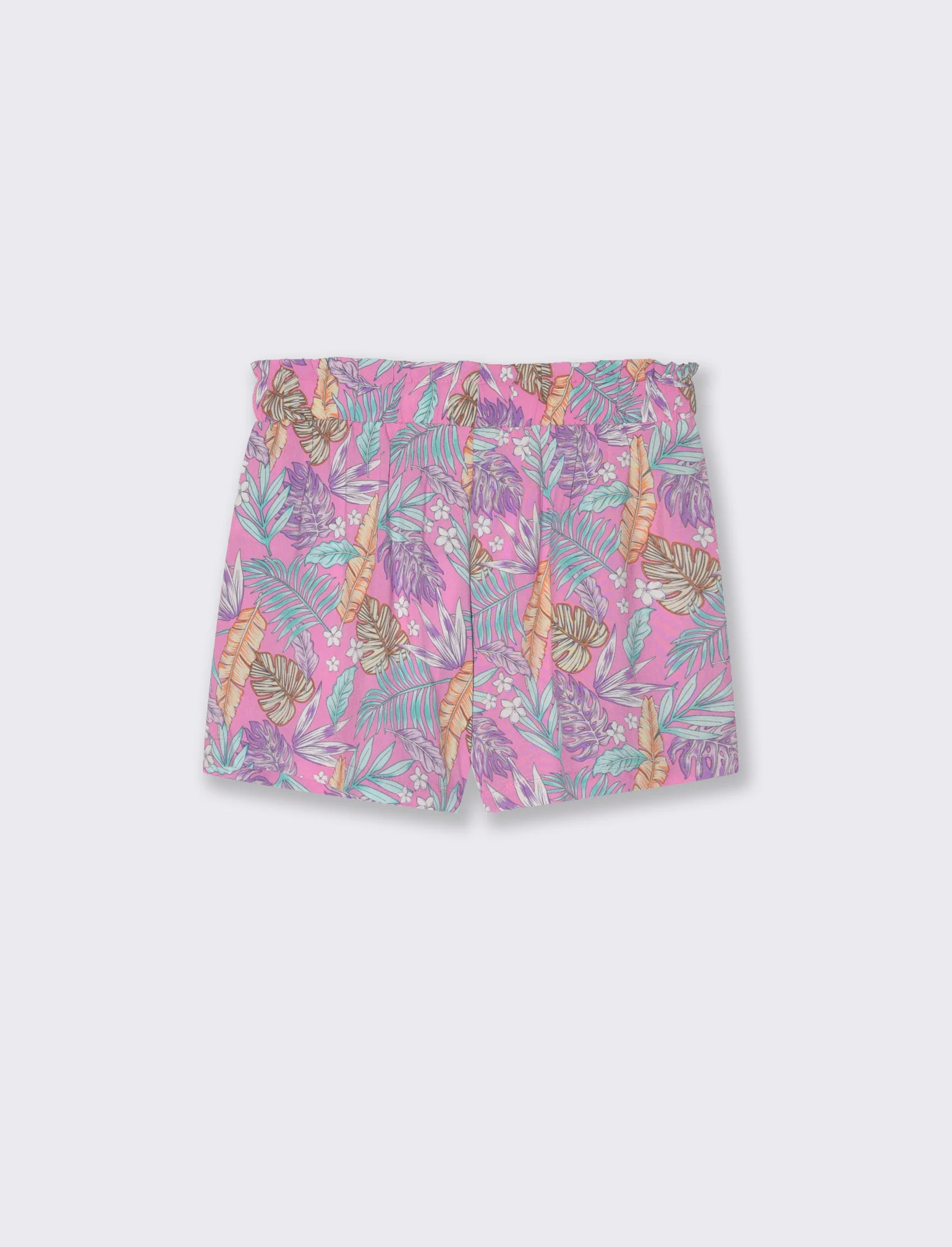 Short in viscosa stampata con fiocco da bambina - Fantasia - Image 5