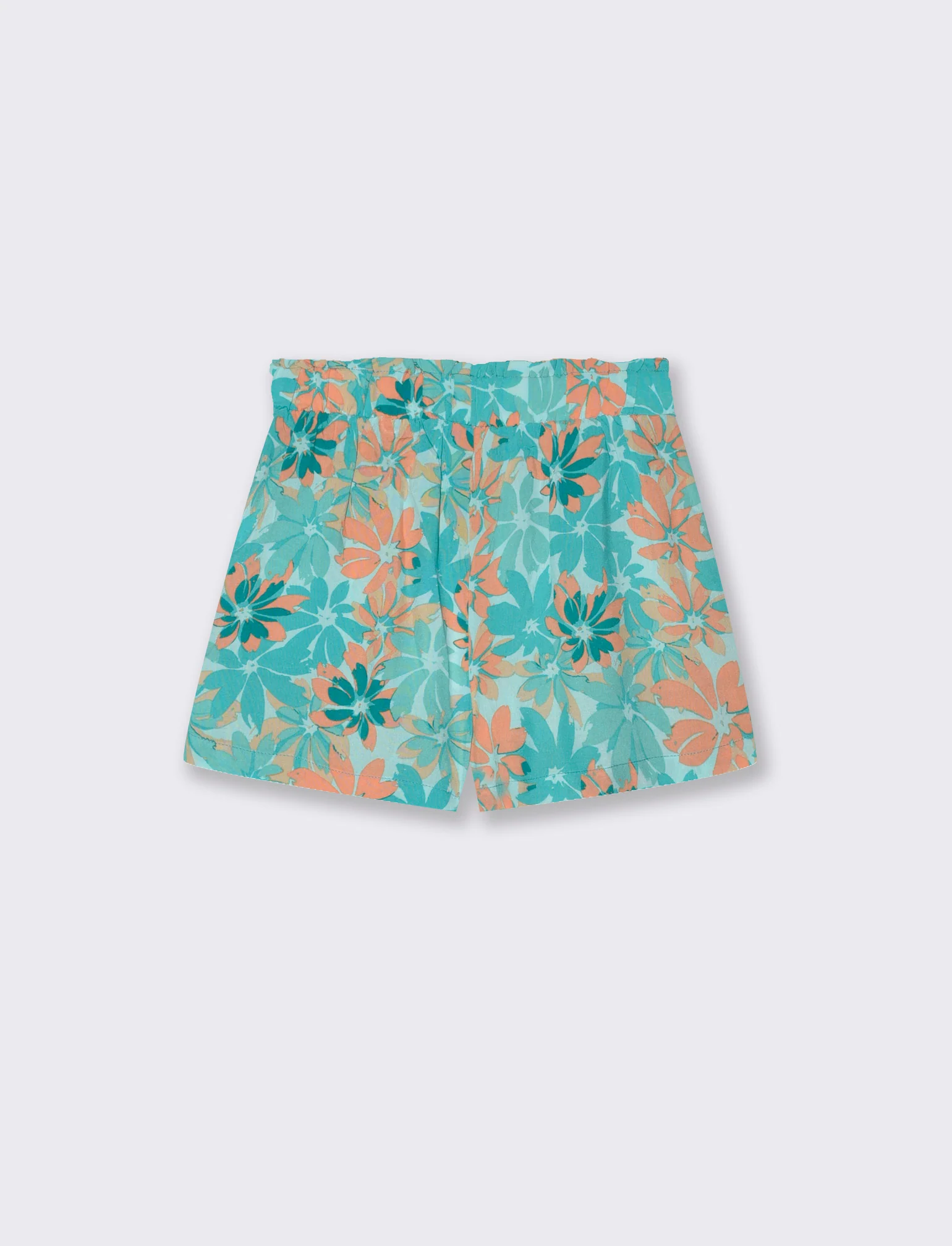 Short in viscosa stampata con fiocco da bambina - Verde - Image 2