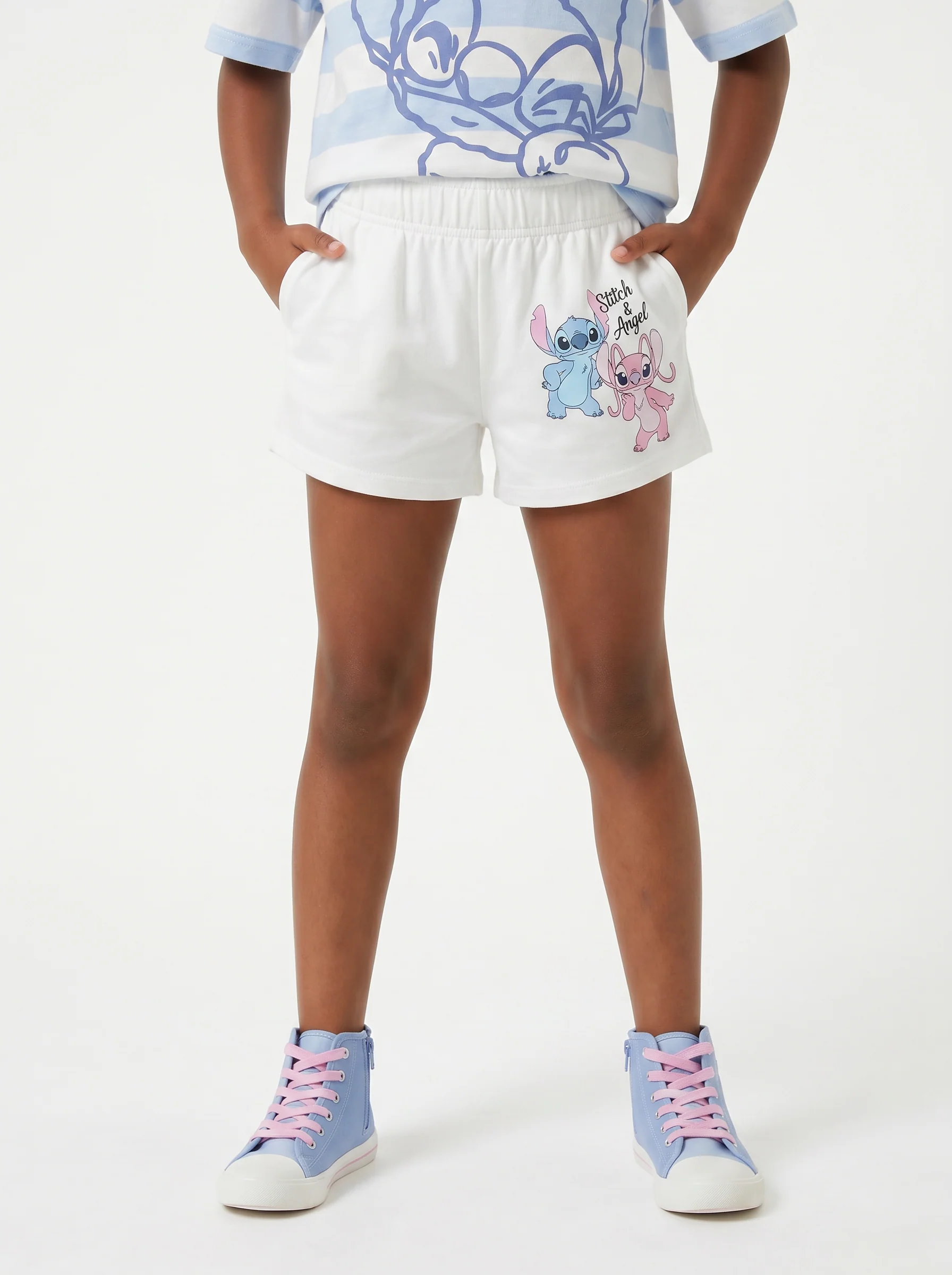 Short sportivo Disney Stitch/Angel dinamico - Bianco