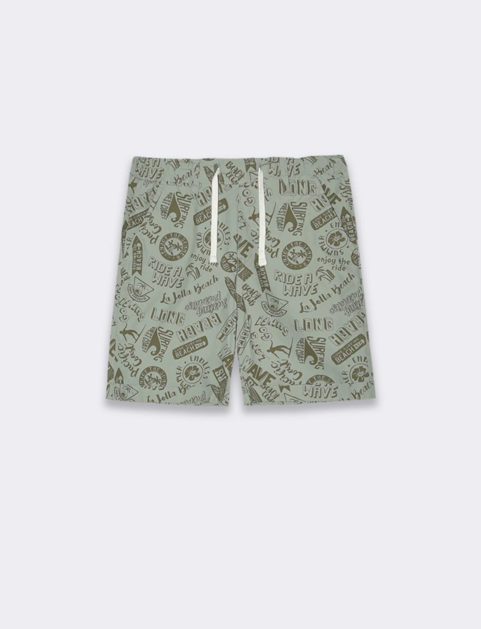 Short stampato da bambino - Verde salvia